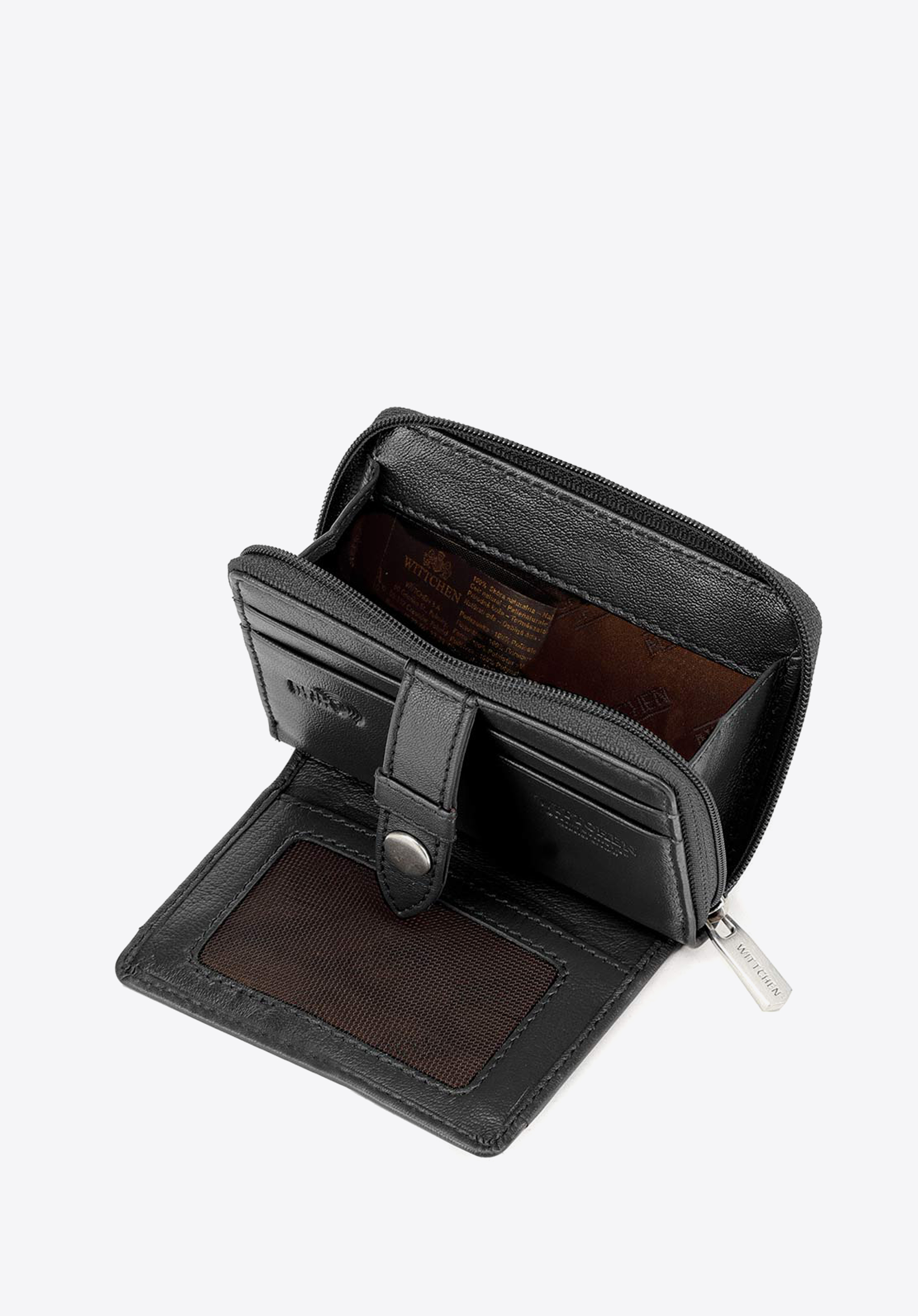 Damski portfelik skórzany z patką