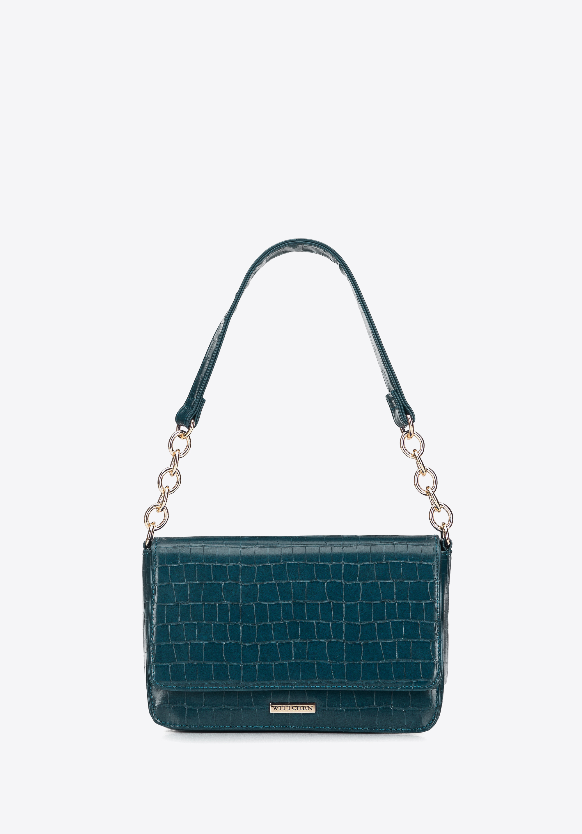 Damska torebka z ekoskóry o fakturze croco