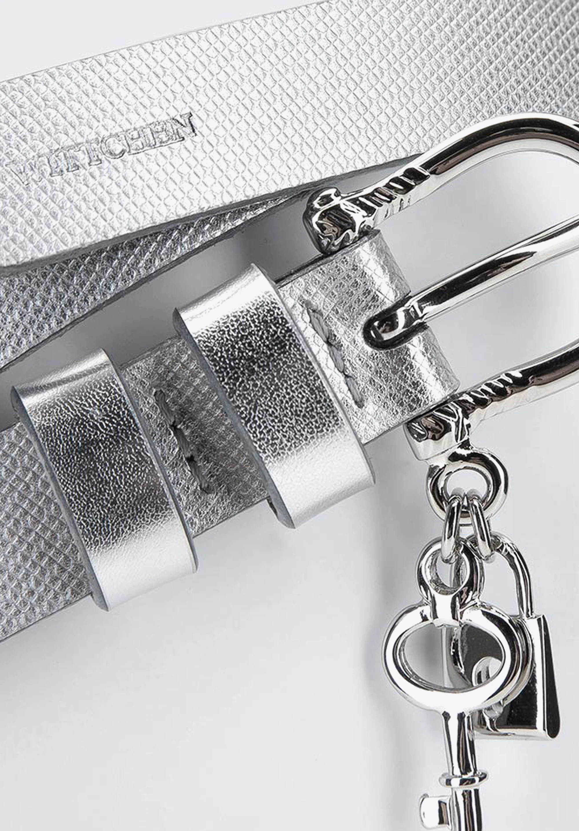 Damski pasek skórzany z kłódką