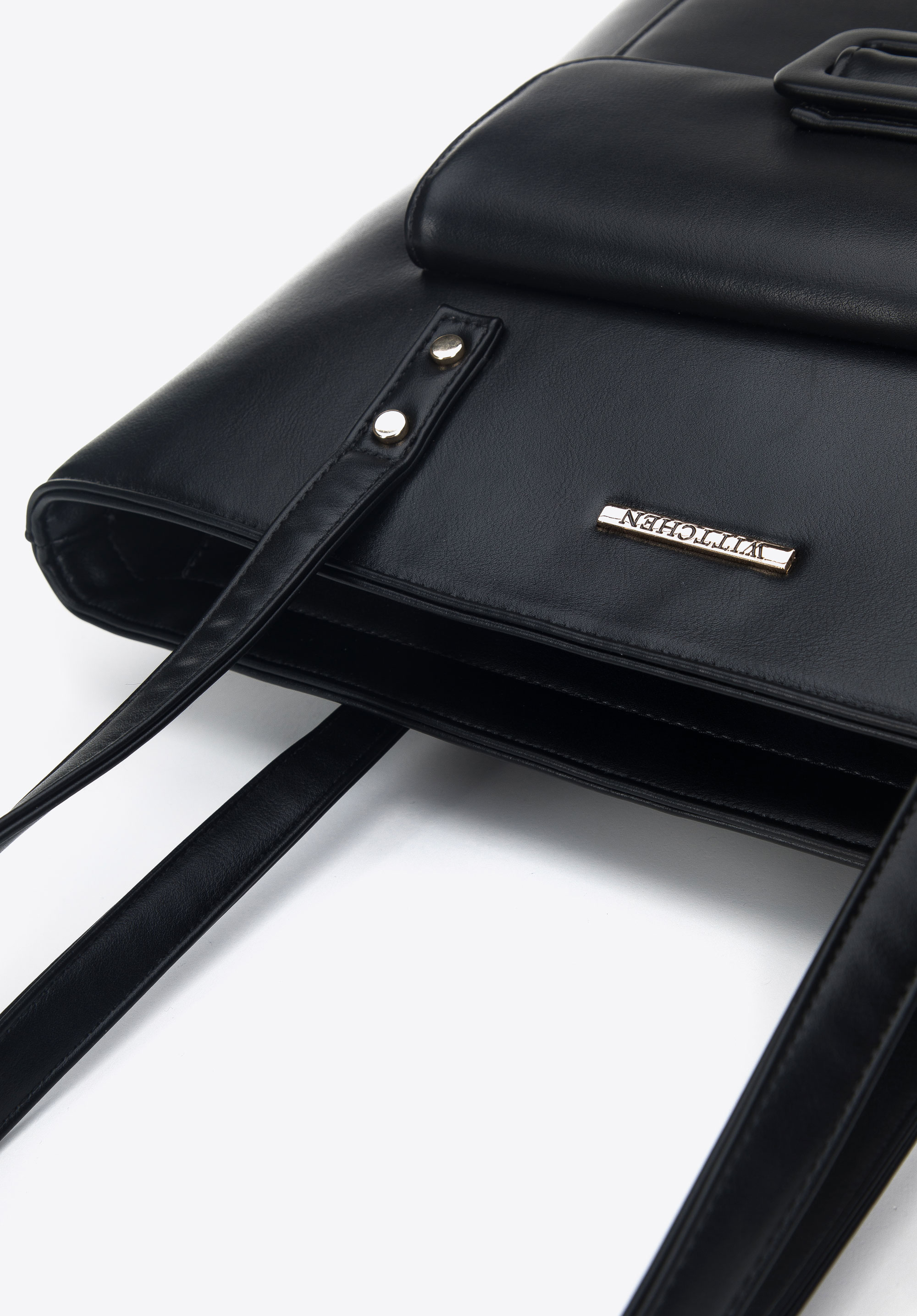 Torebka shopperka z ekoskóry z klamerką