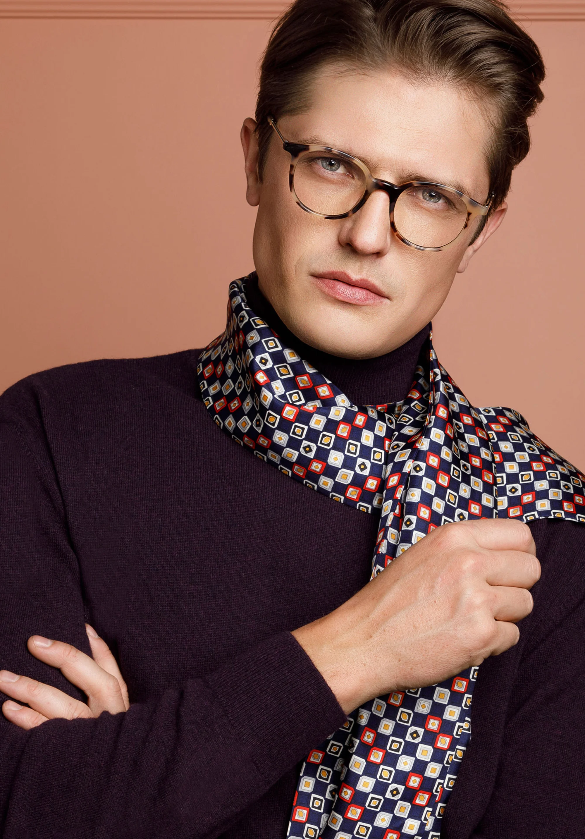 Męski szal z jedwabiu