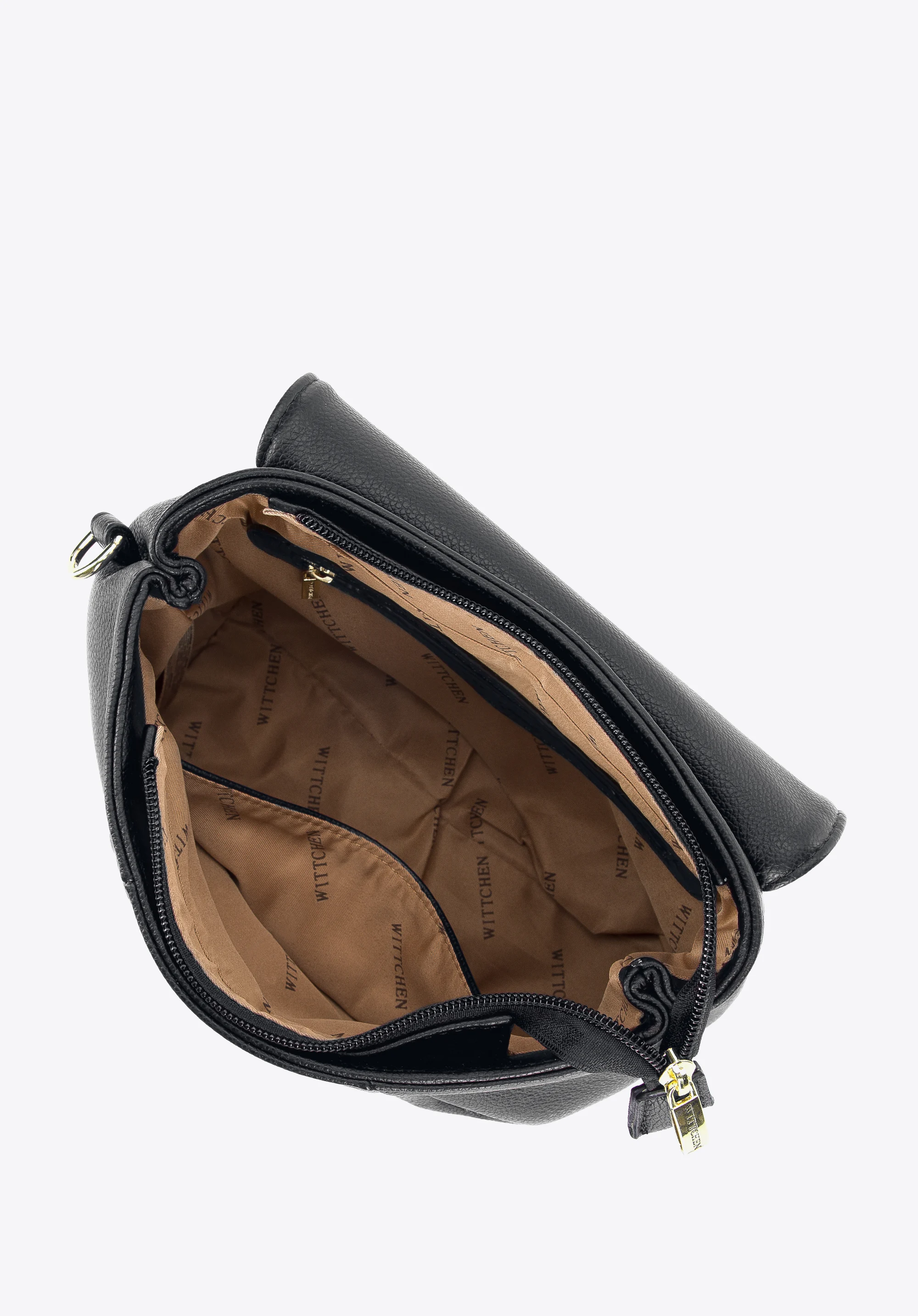 Damska listonoszka z ekoskóry marszczona