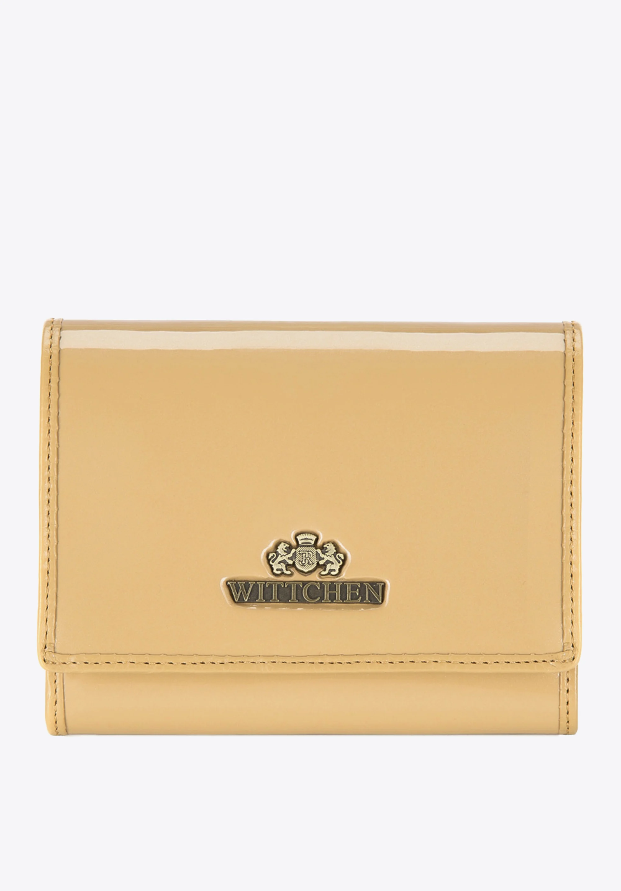 Damski portfel ze skóry lakierowany średni