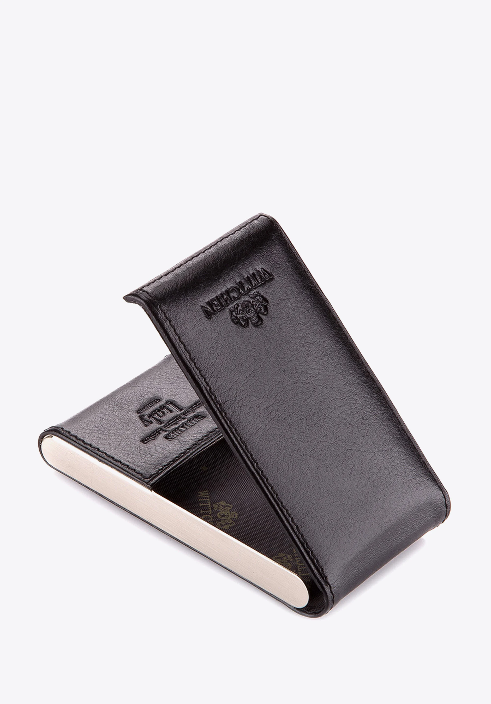 Etui na wizytówki ze skóry twarde