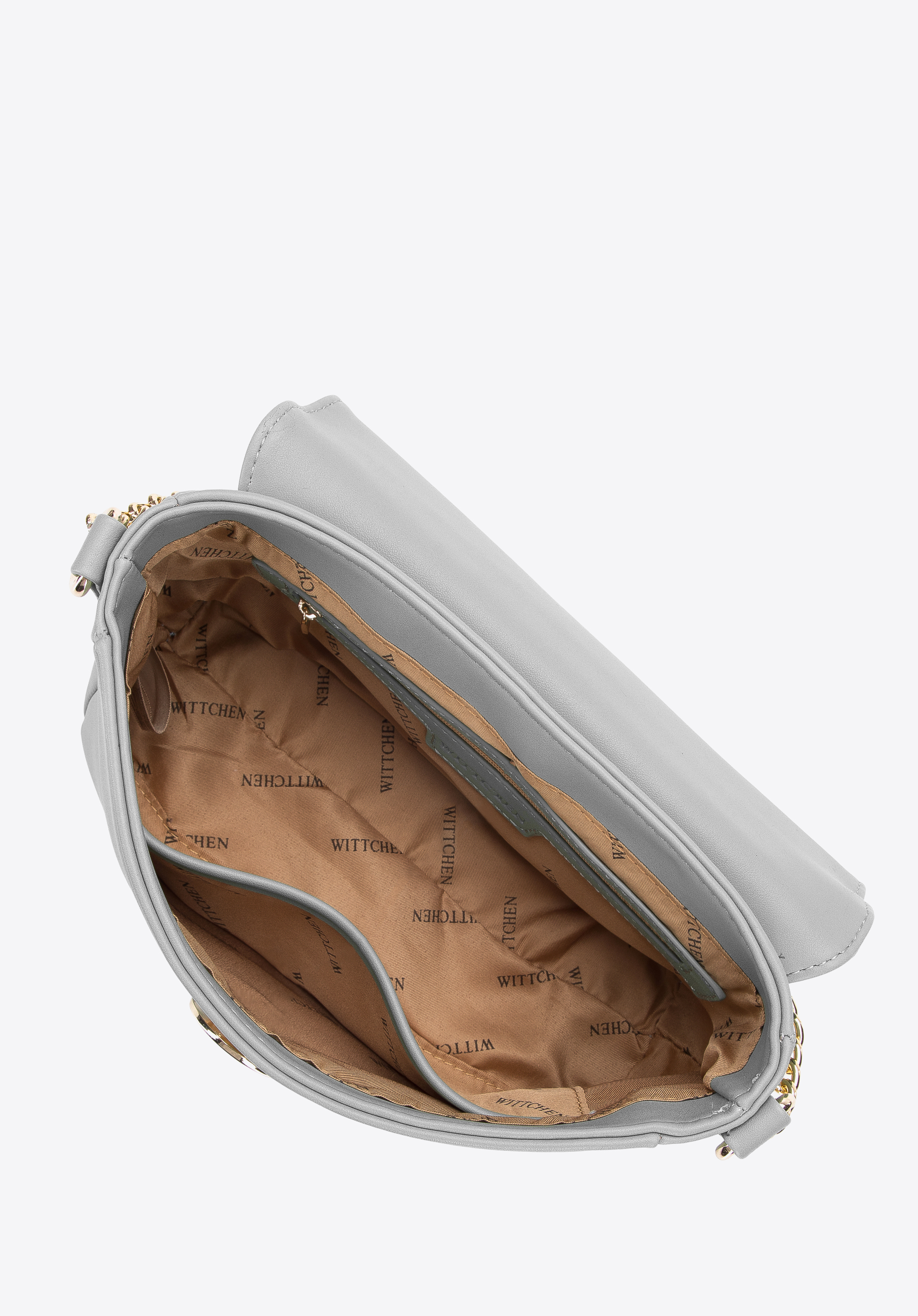 Damska listonoszka z ekoskóry z okrągłą klamrą