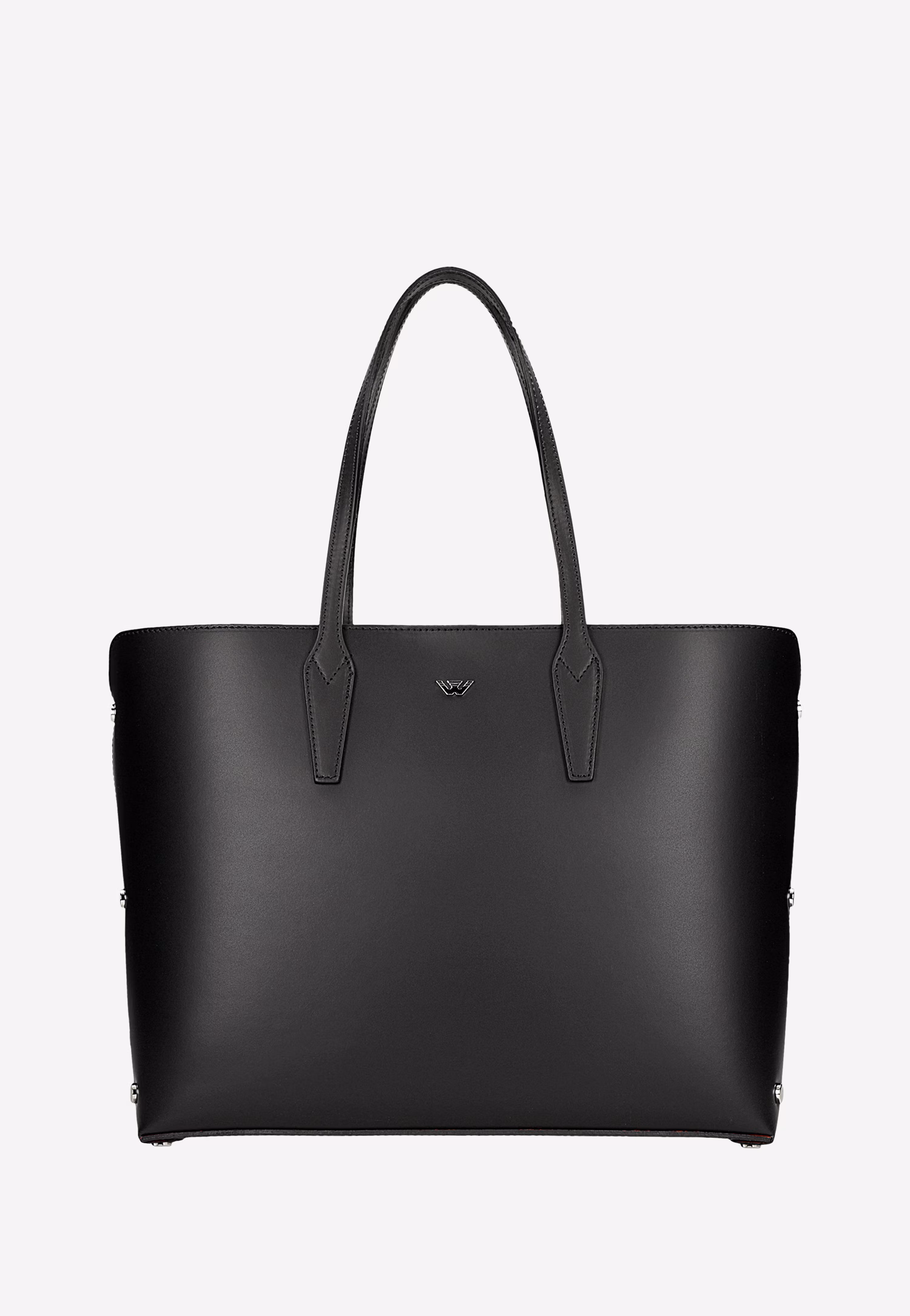 Duża shopperka skórzana z czerwonym wnętrzem