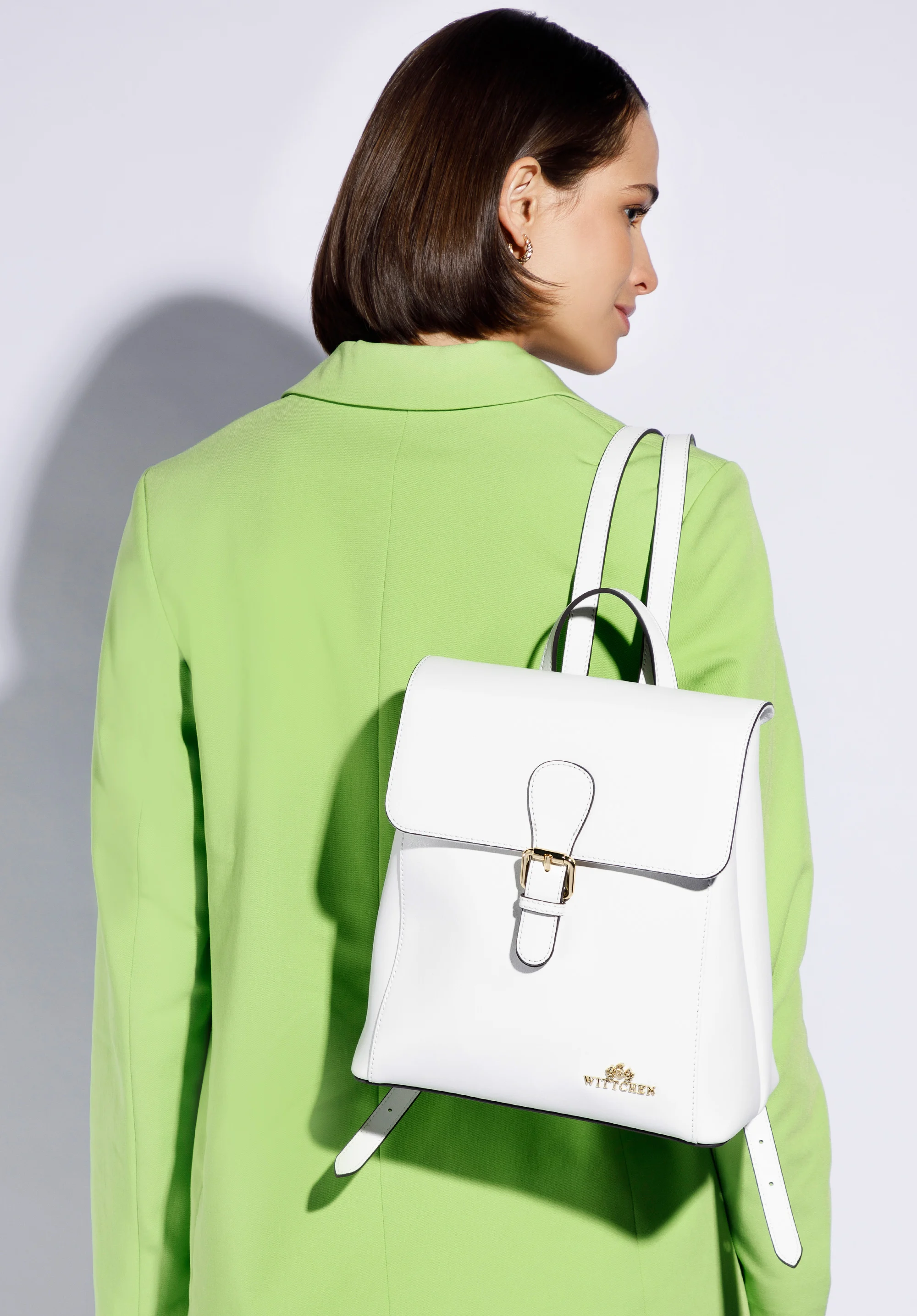 Damski plecak skórzany dwukomorowy prosty