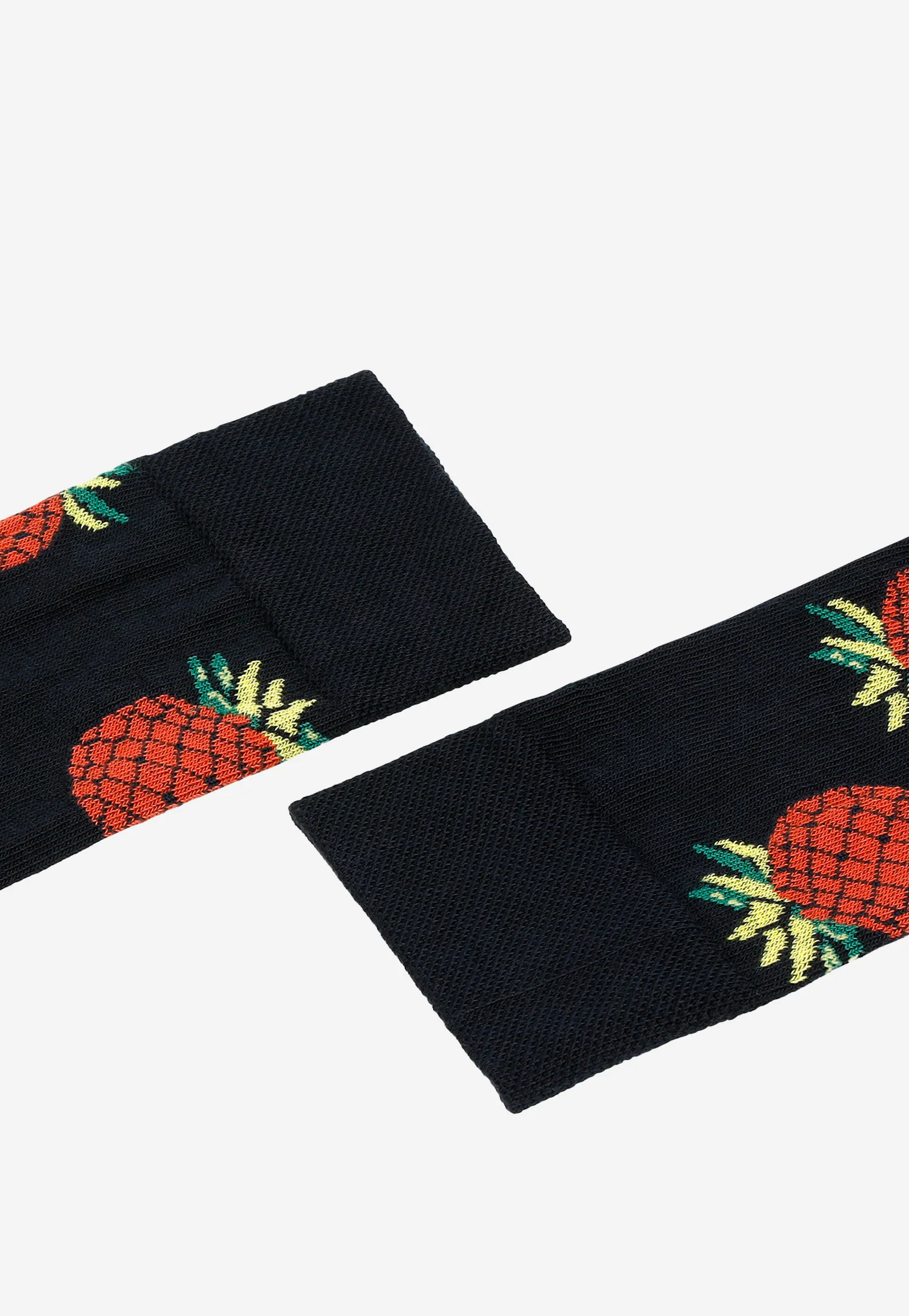 Wysokie granatowe skarpety w print ananasa