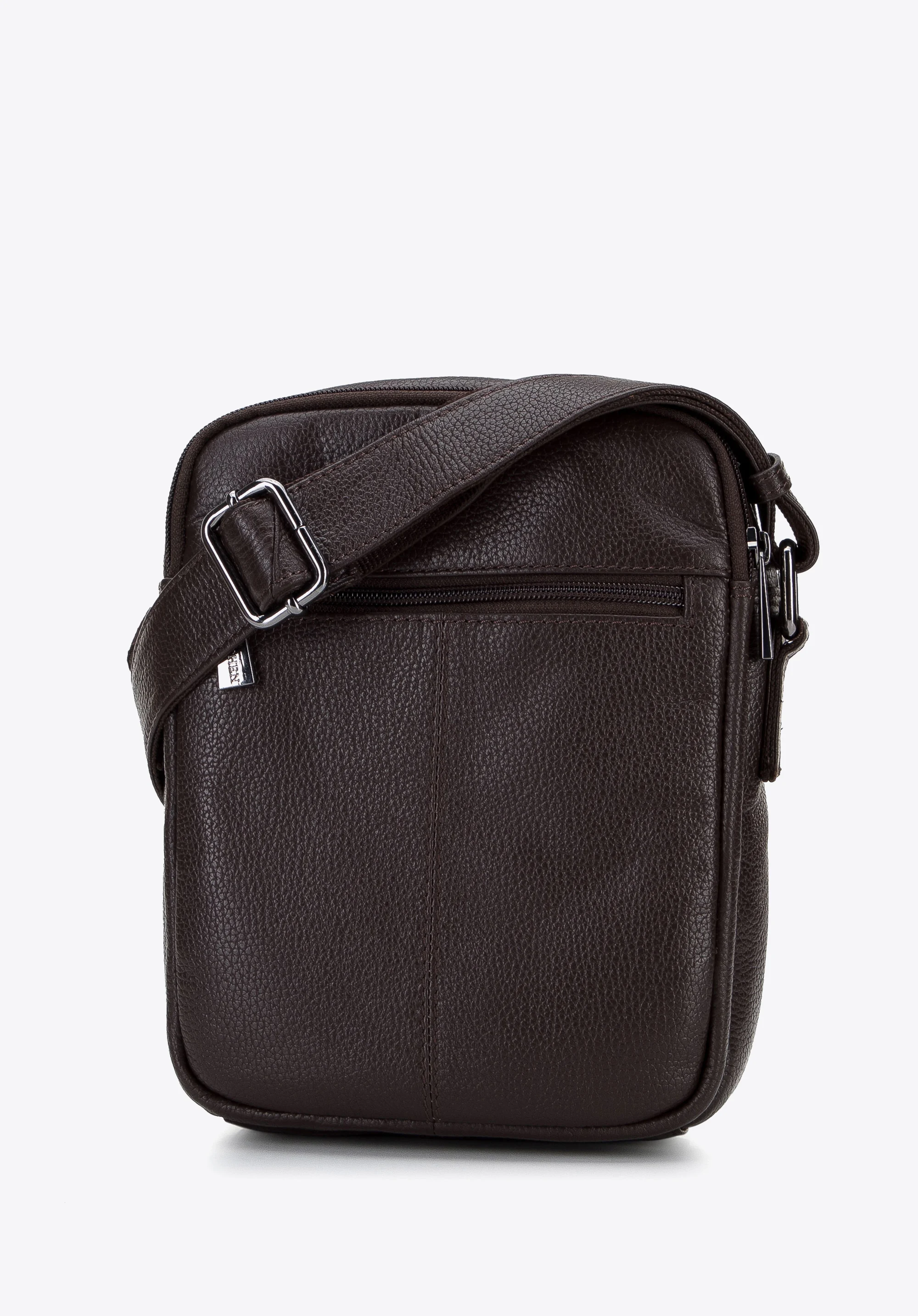 Męska listonoszka skórzana z pionowym paskiem