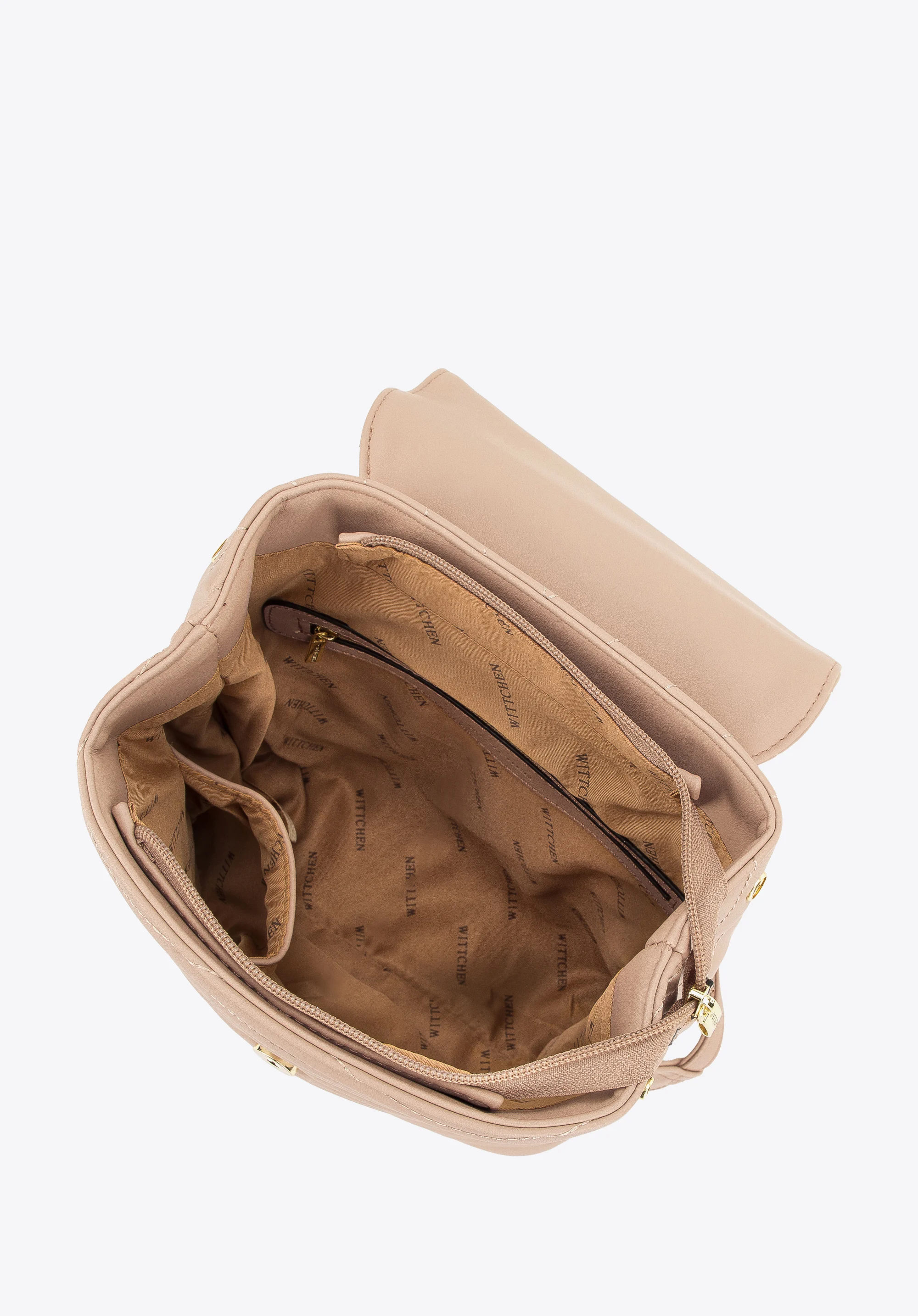 Damski plecak z pikowanej ekoskóry