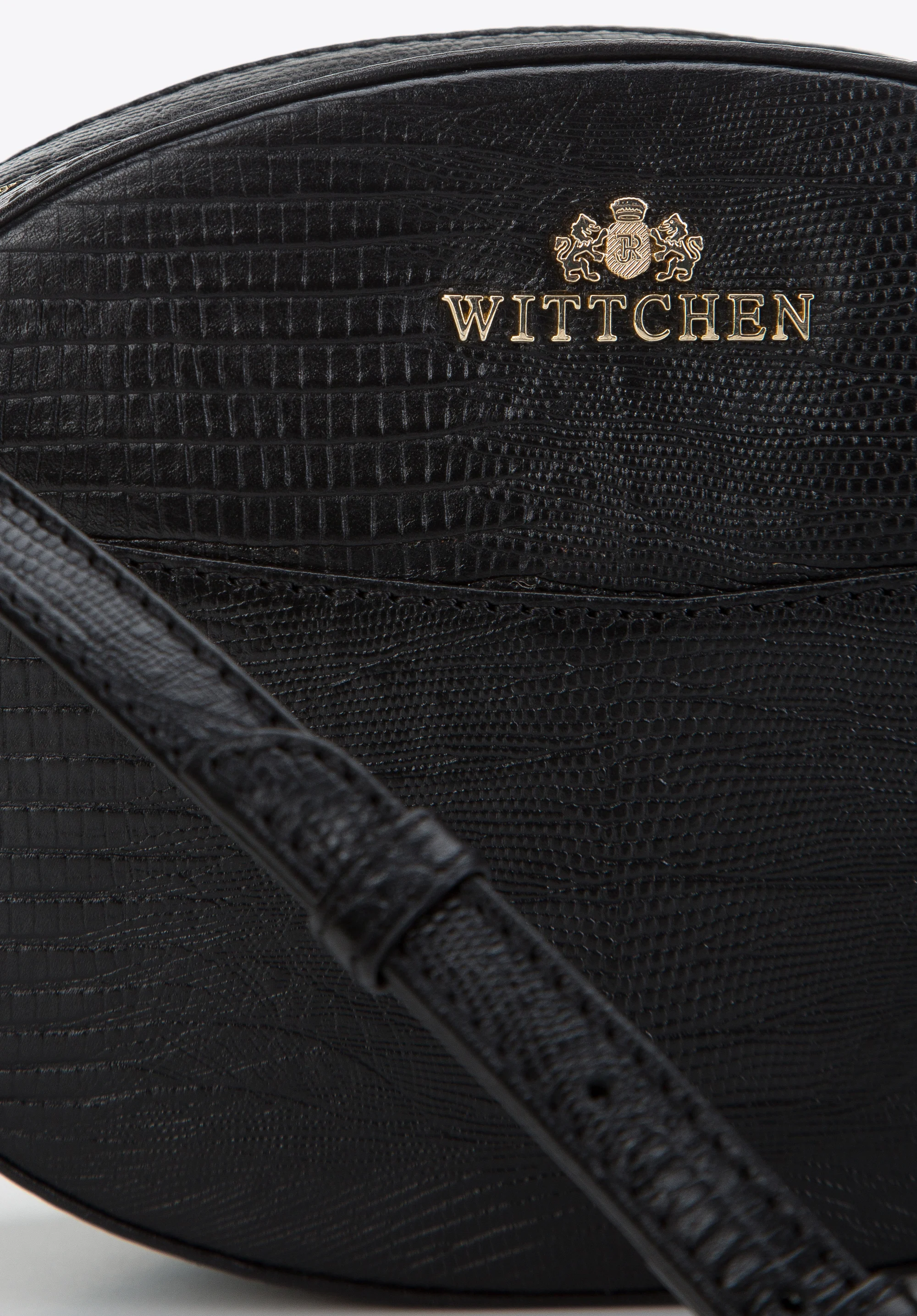 Damska listonoszka ze skóry o egzotycznej fakturze owalna