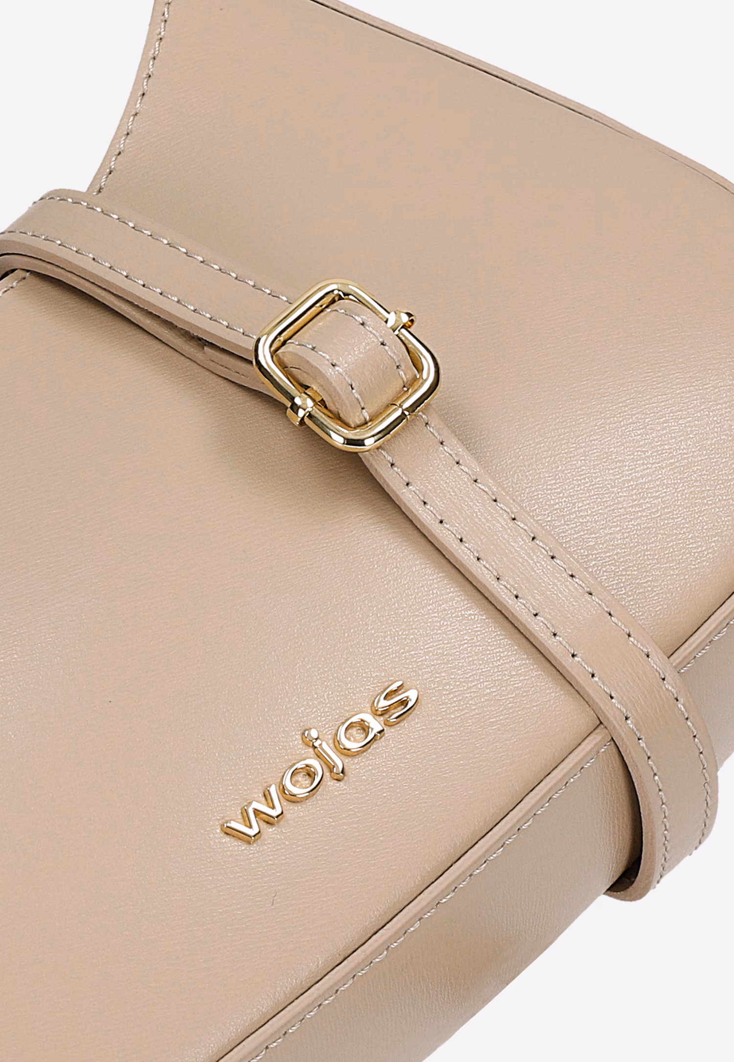 Brązowa skórzana asymetryczna torebka typu bagietka