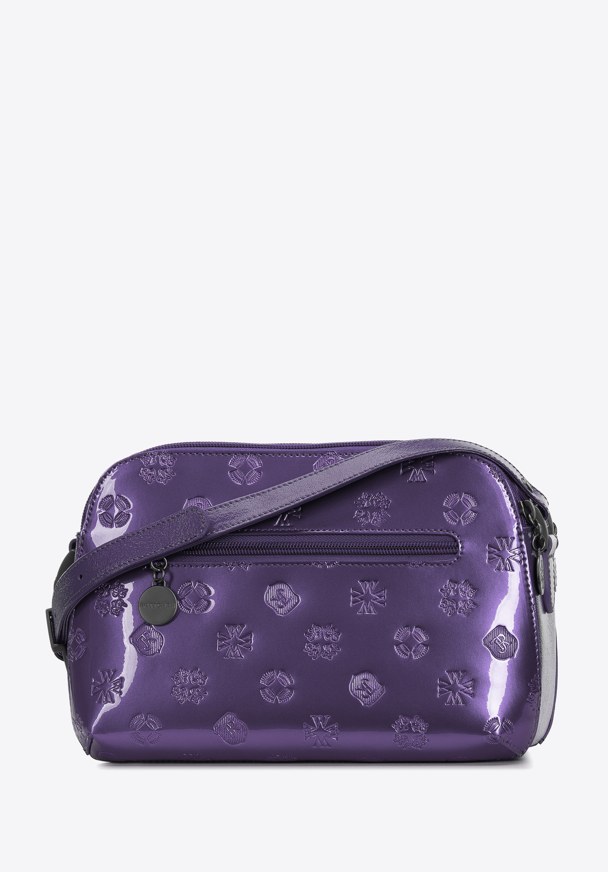 Damska listonoszka skórzana lakierowana z monogramem