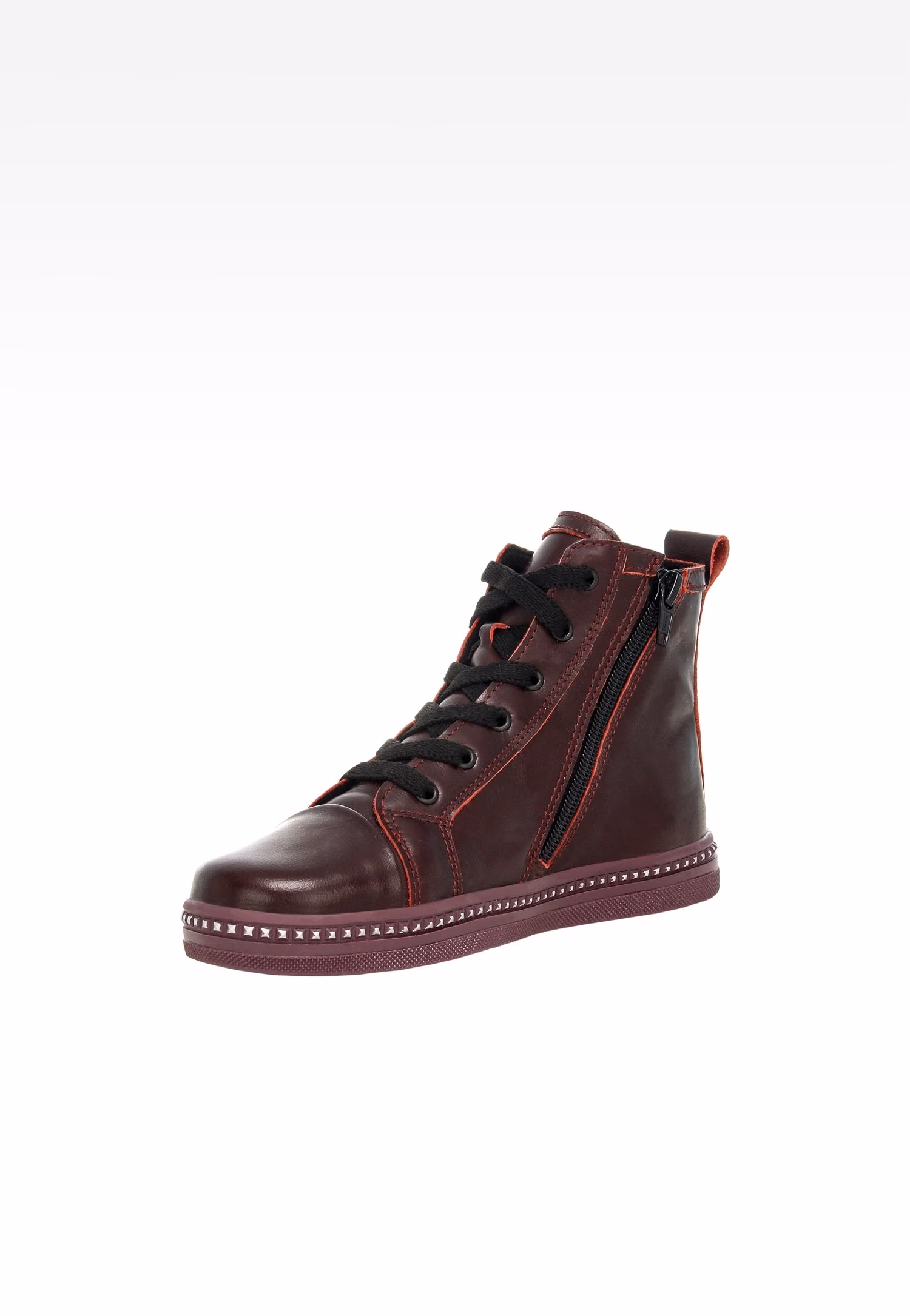 Szare trampki z elementami z lakierowanej skóry 14133-08