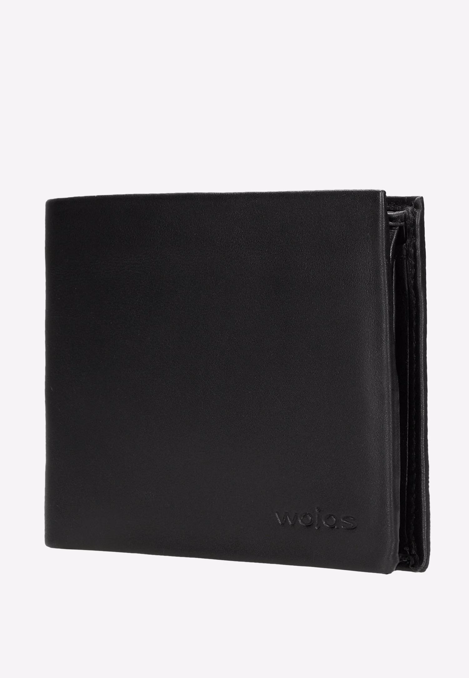 Czarny skórzany portfel męski poziomy