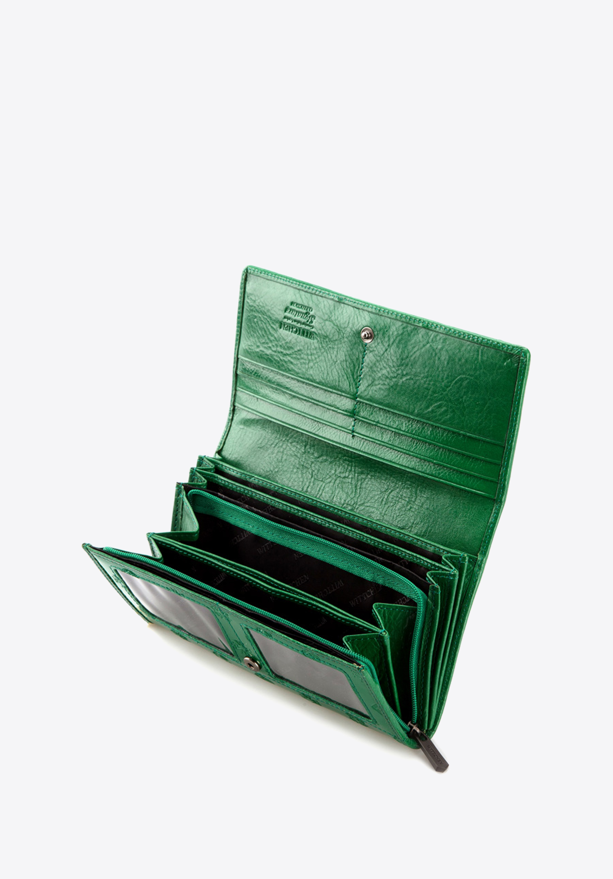 Damski portfel skórzany lakierowany z monogramem