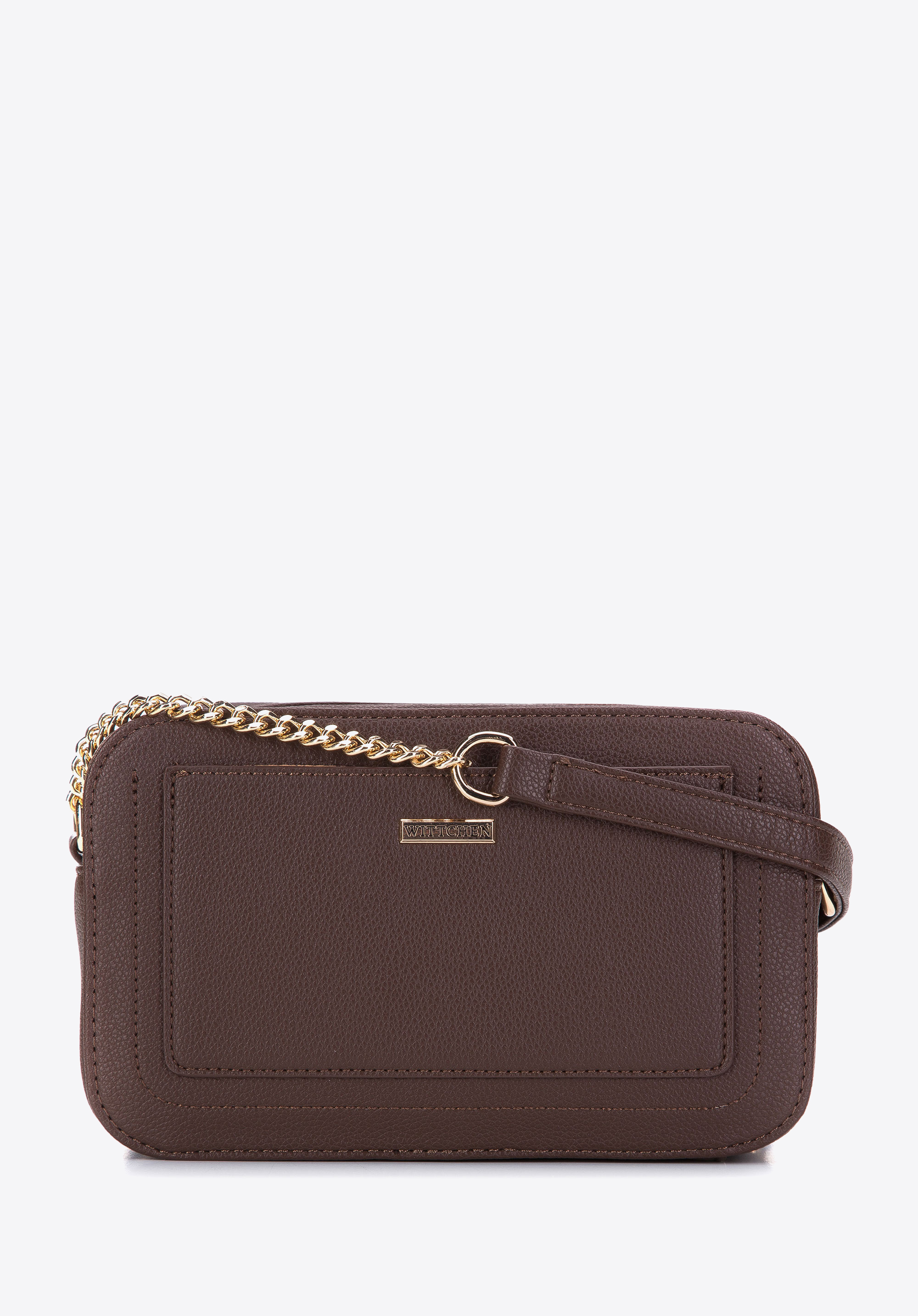 Damska listonoszka pudełkowa z obszytą kieszenią