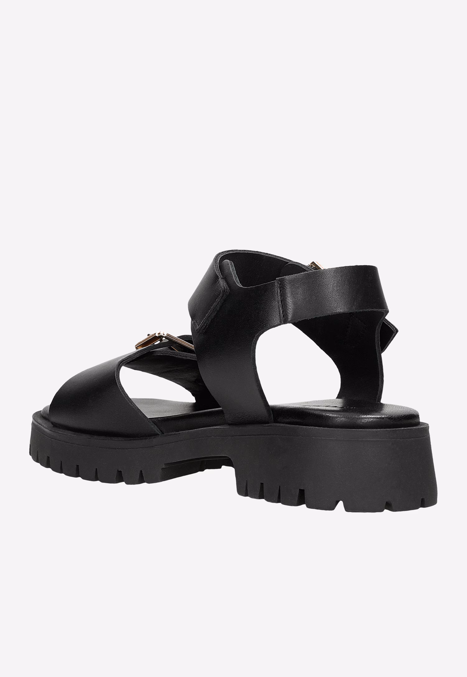 Brązowe sandały damskie na grubej podeszwie