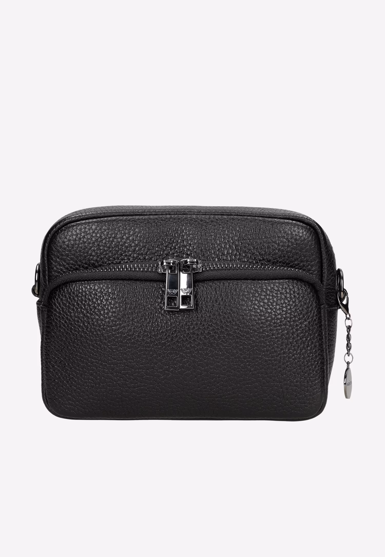 Mała czarna torebka damska ze skóry licowej