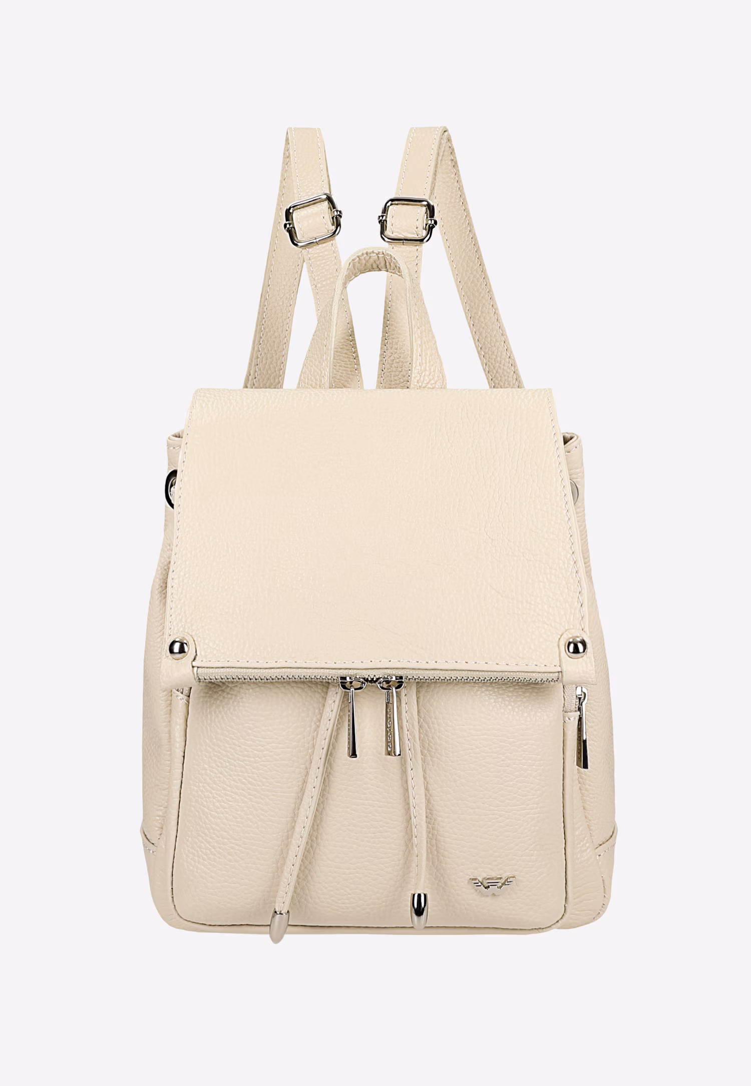 Plecak damski beżowy ze skóry naturalnej