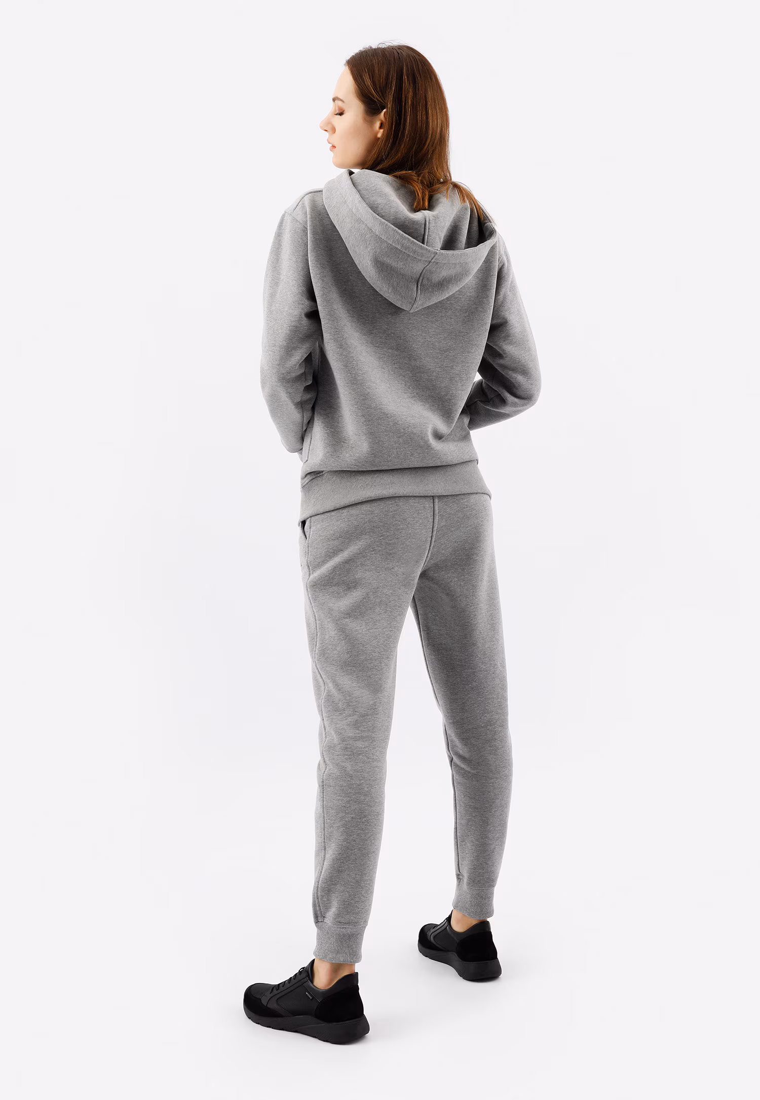Popielate spodnie dresowe damskie bawełniane