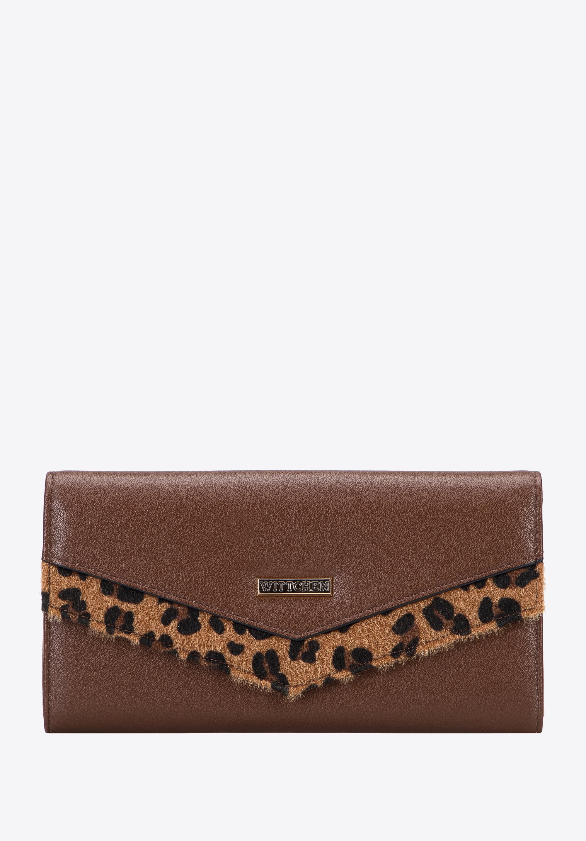 Damski portfel z ekoskóry z trójkątną klapą