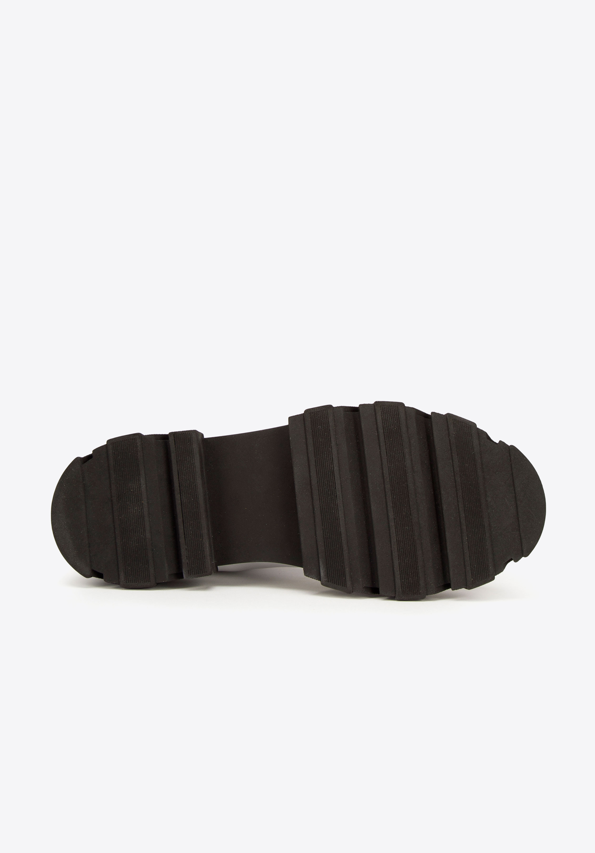 Damskie trapery skórzane wysokie na grubej podeszwie