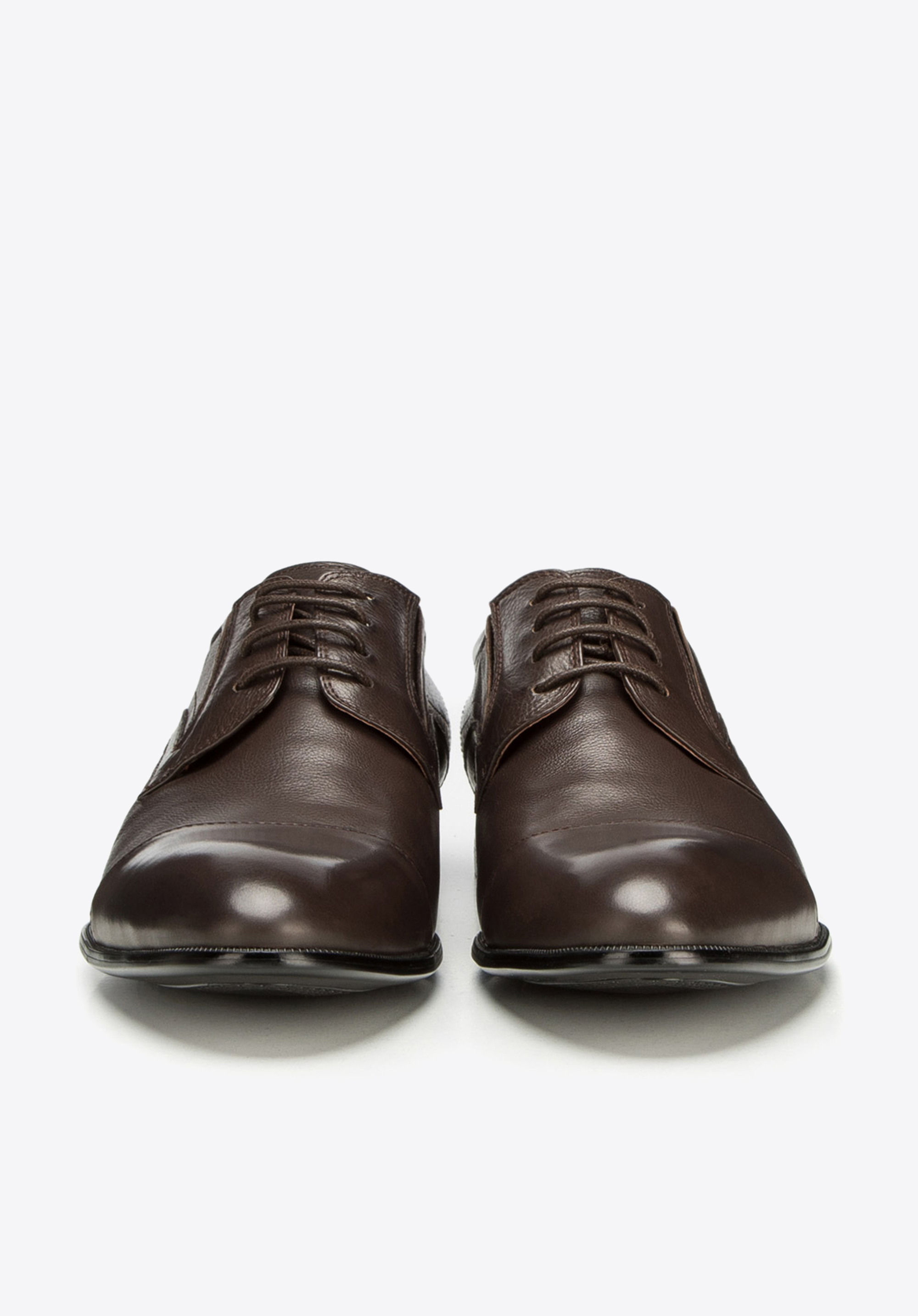 Męskie derby skórzane z gumką