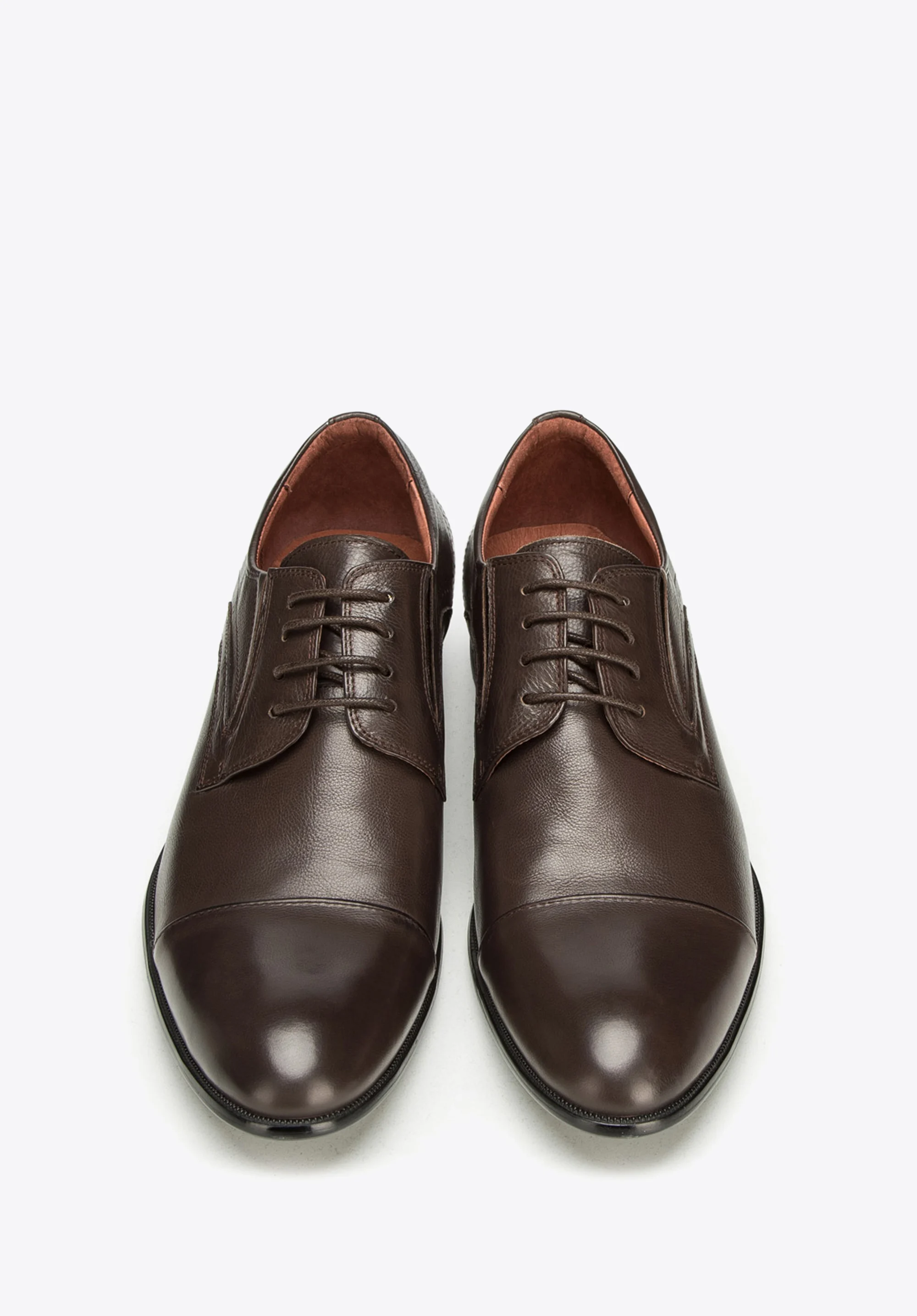 Męskie derby skórzane z gumką