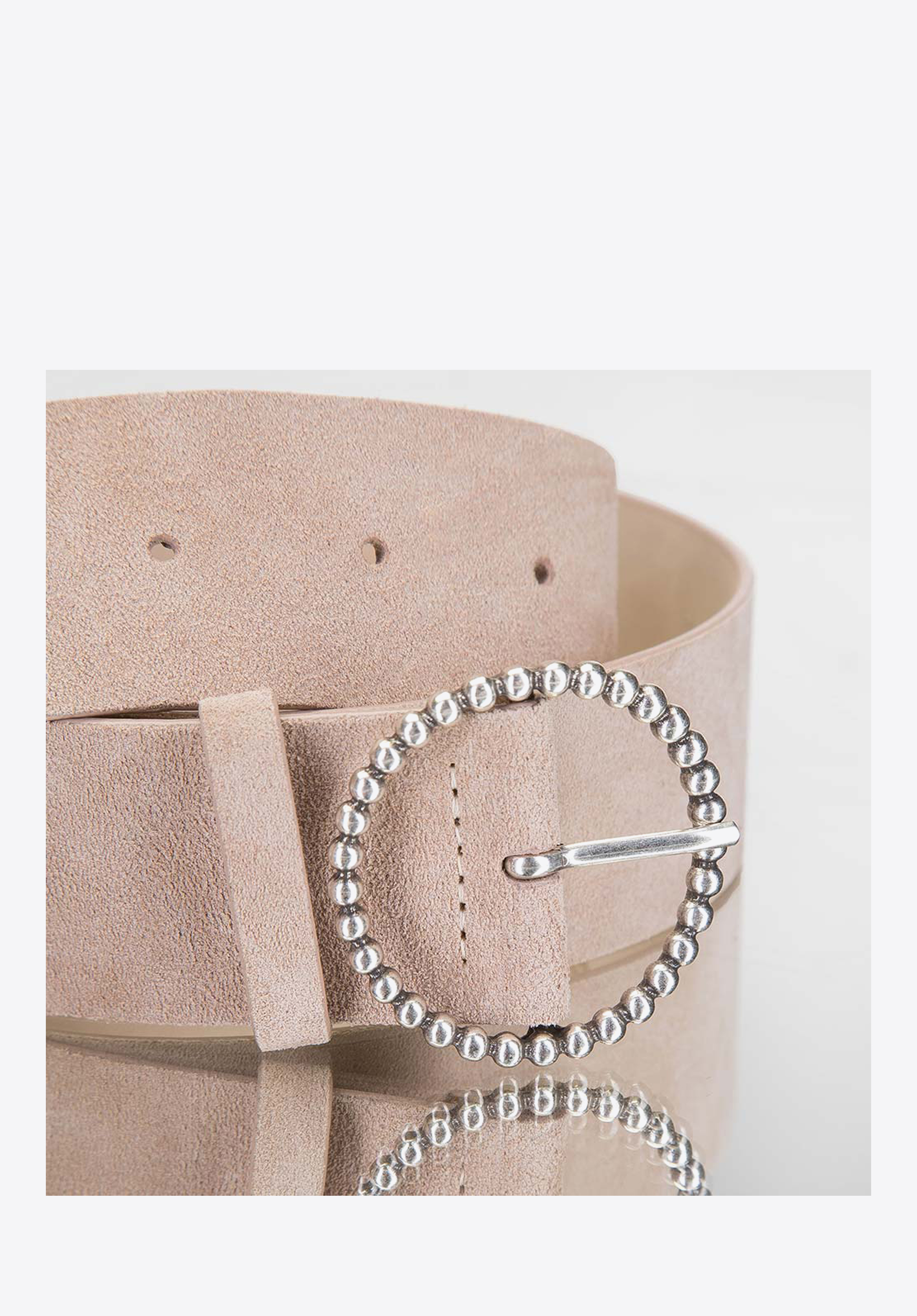 Damski pasek ze skóry welurowej z klamrą na obręczy