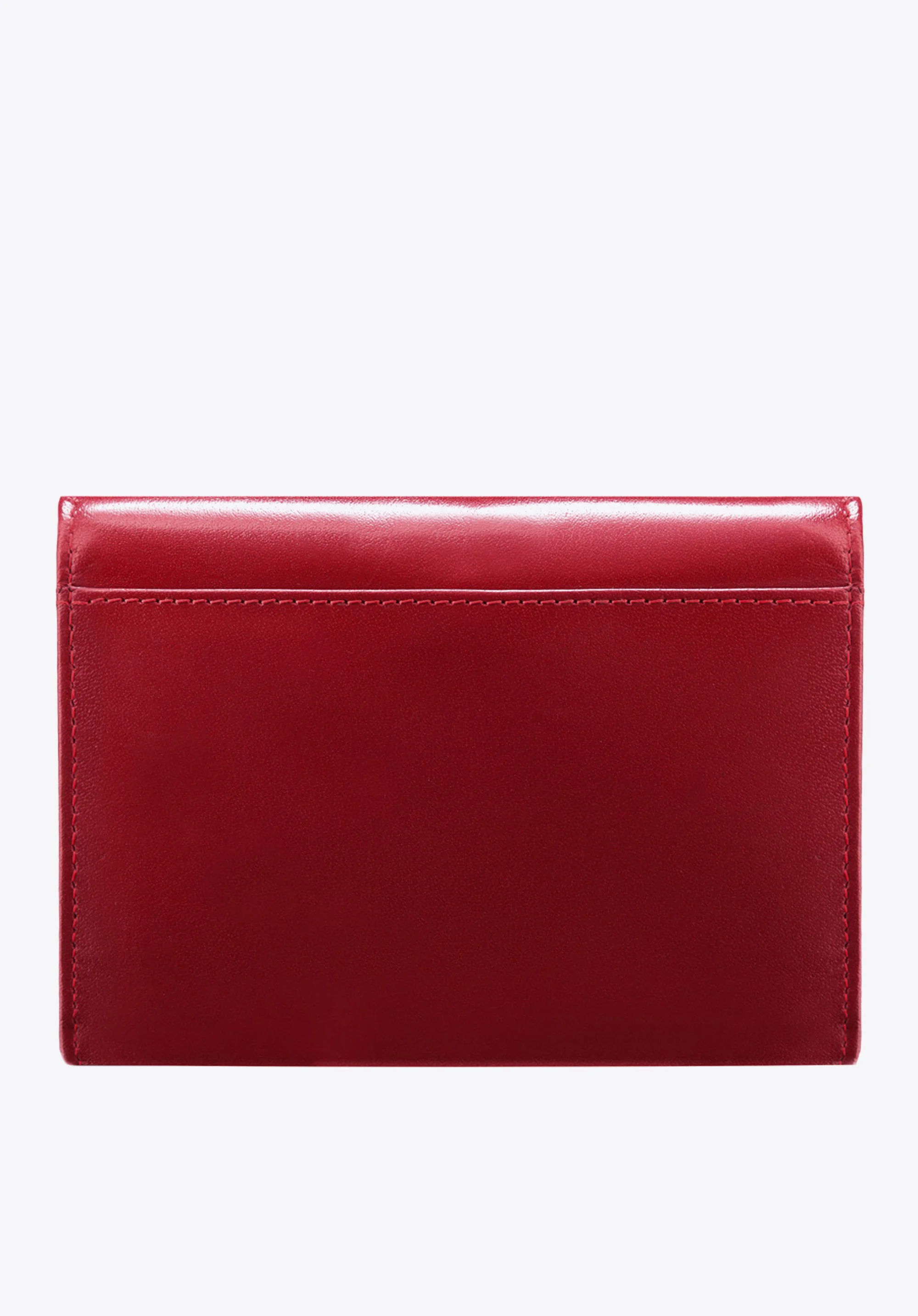 Damski portfel z gładkiej skóry na zatrzask średni