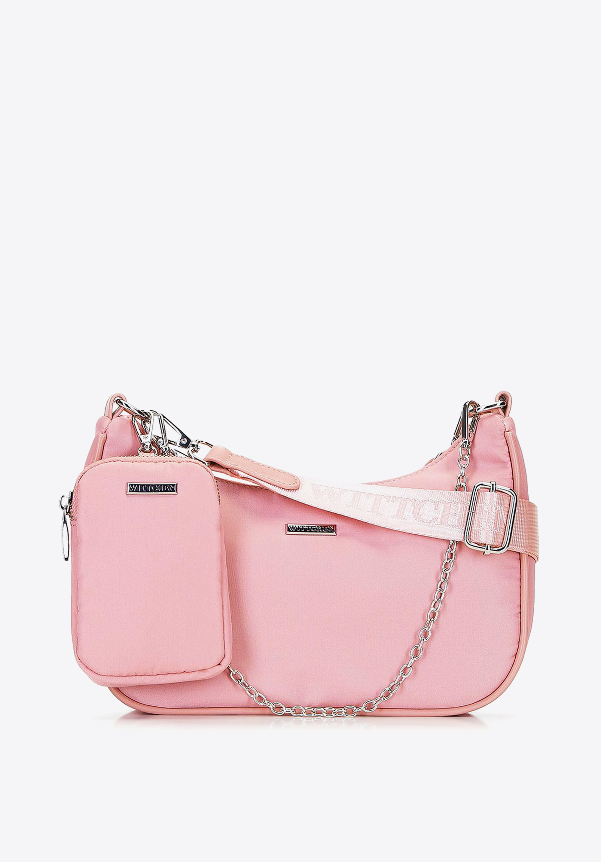 Torebka rogal z tkaniny z saszetką