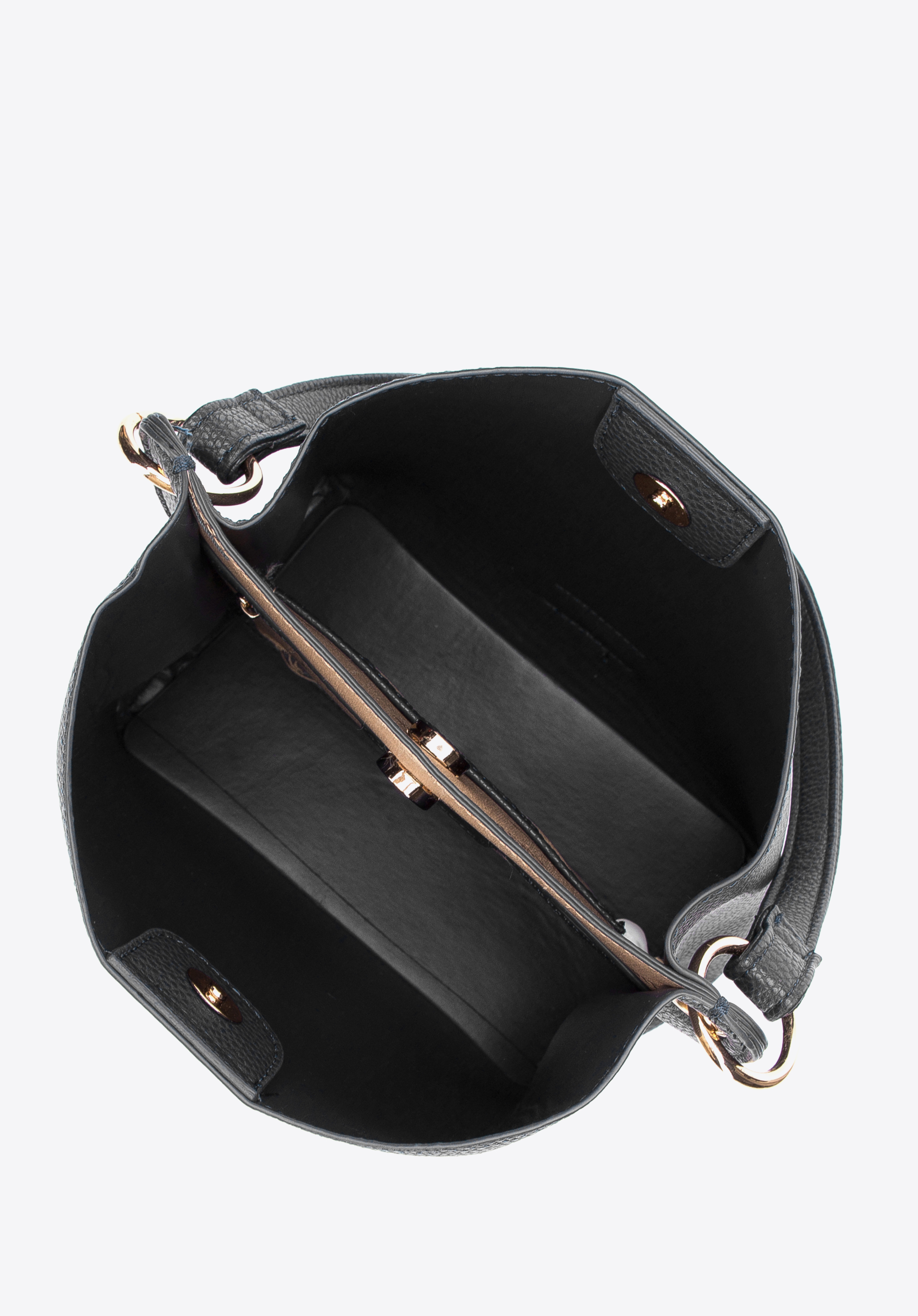 Torebka worek z ekoskóry dwukomorowa z etui