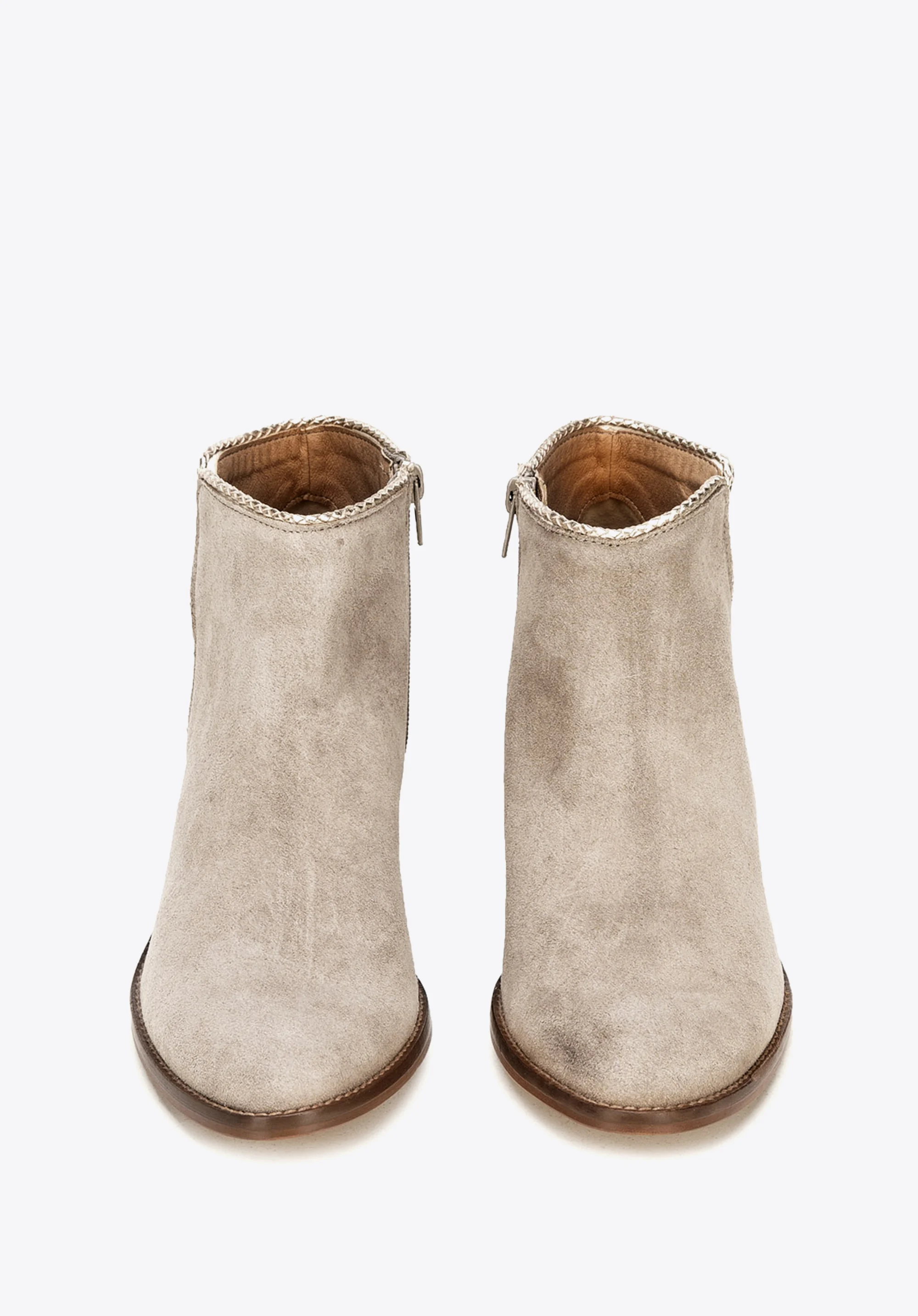 Kowbojki zamszowe z rzemieniem