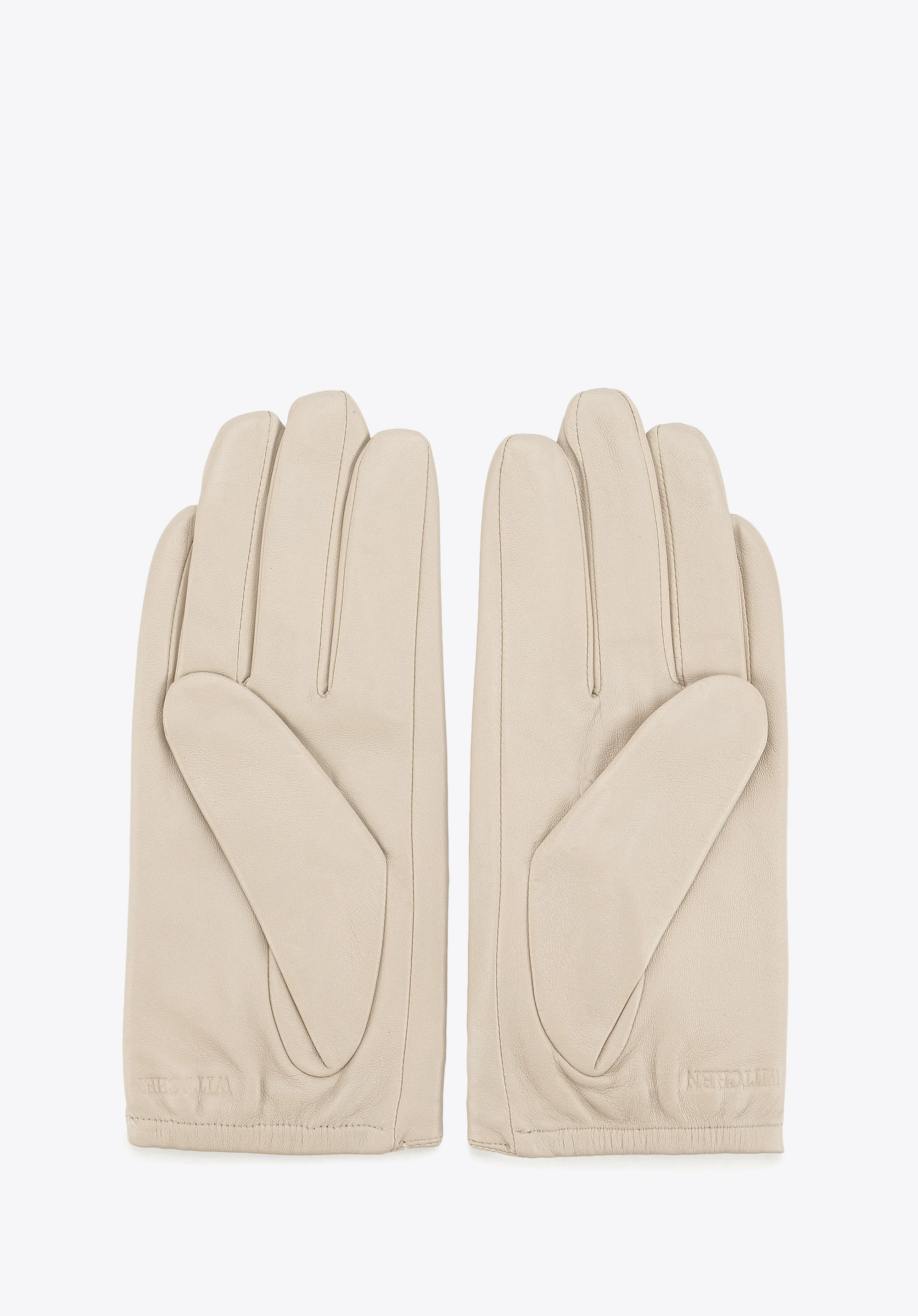 Damskie rękawiczki skórzane z wytłoczoną różą