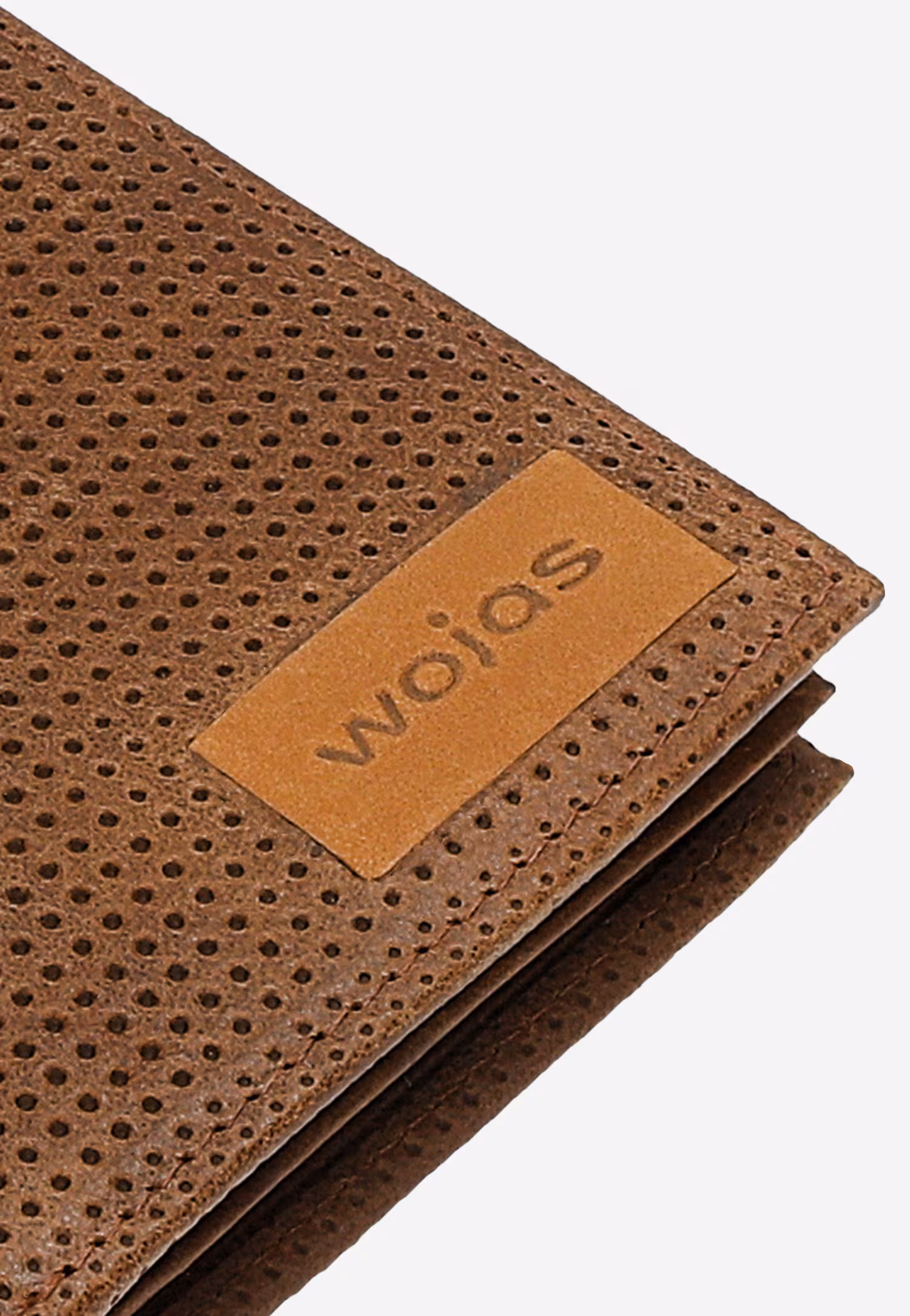 Jasnobrązowy duży portfel męski z teksturowaną skórą