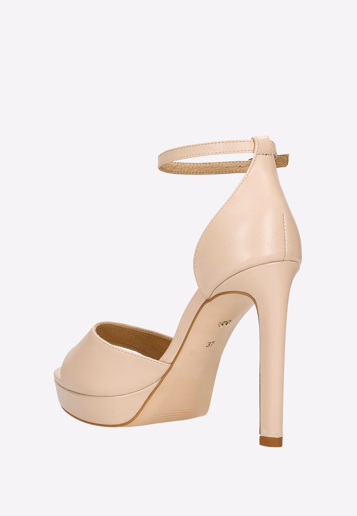 Wysokie beżowe sandały na szpilce