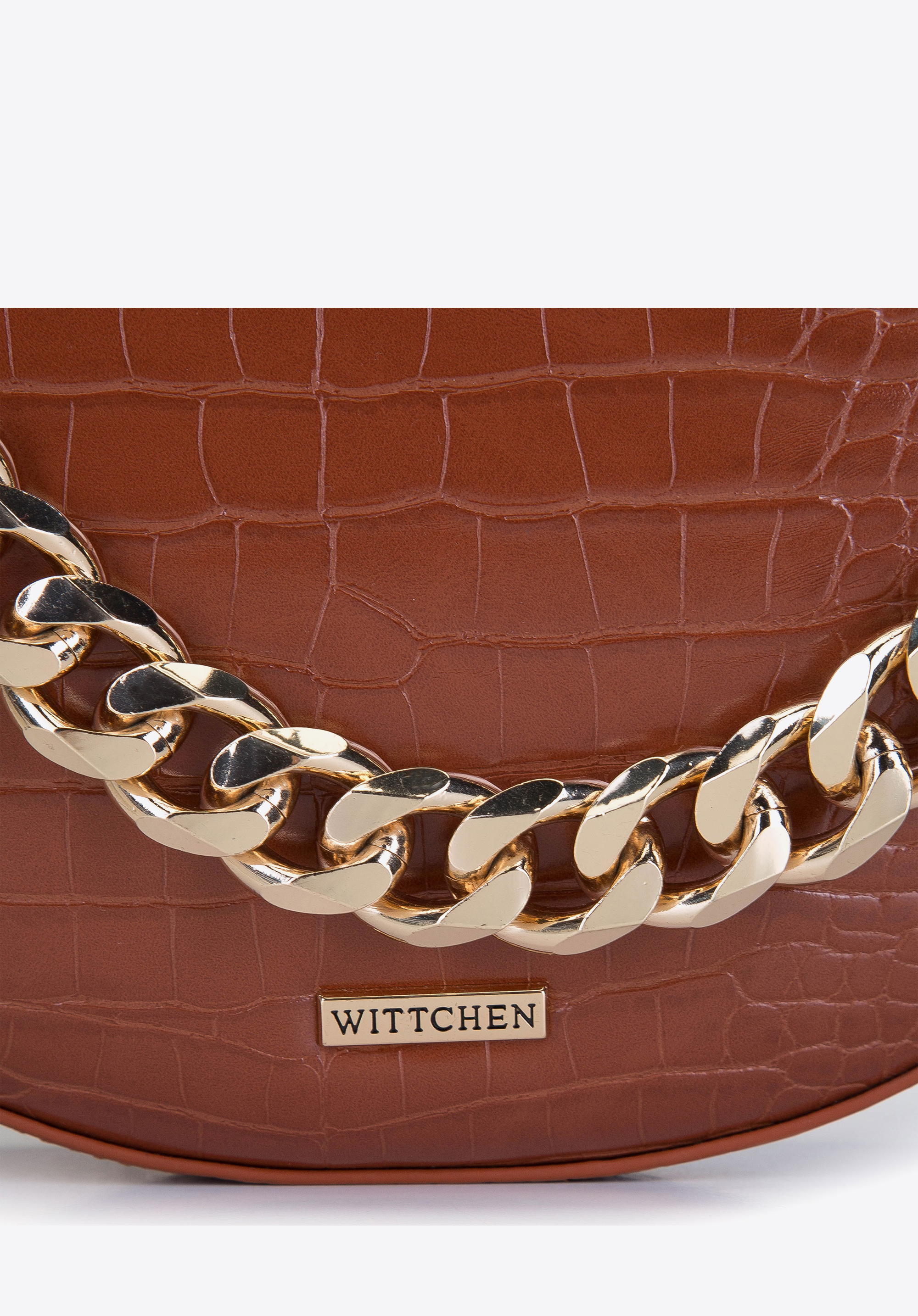 Damska torebka crossbody ze złotym łańcuchem