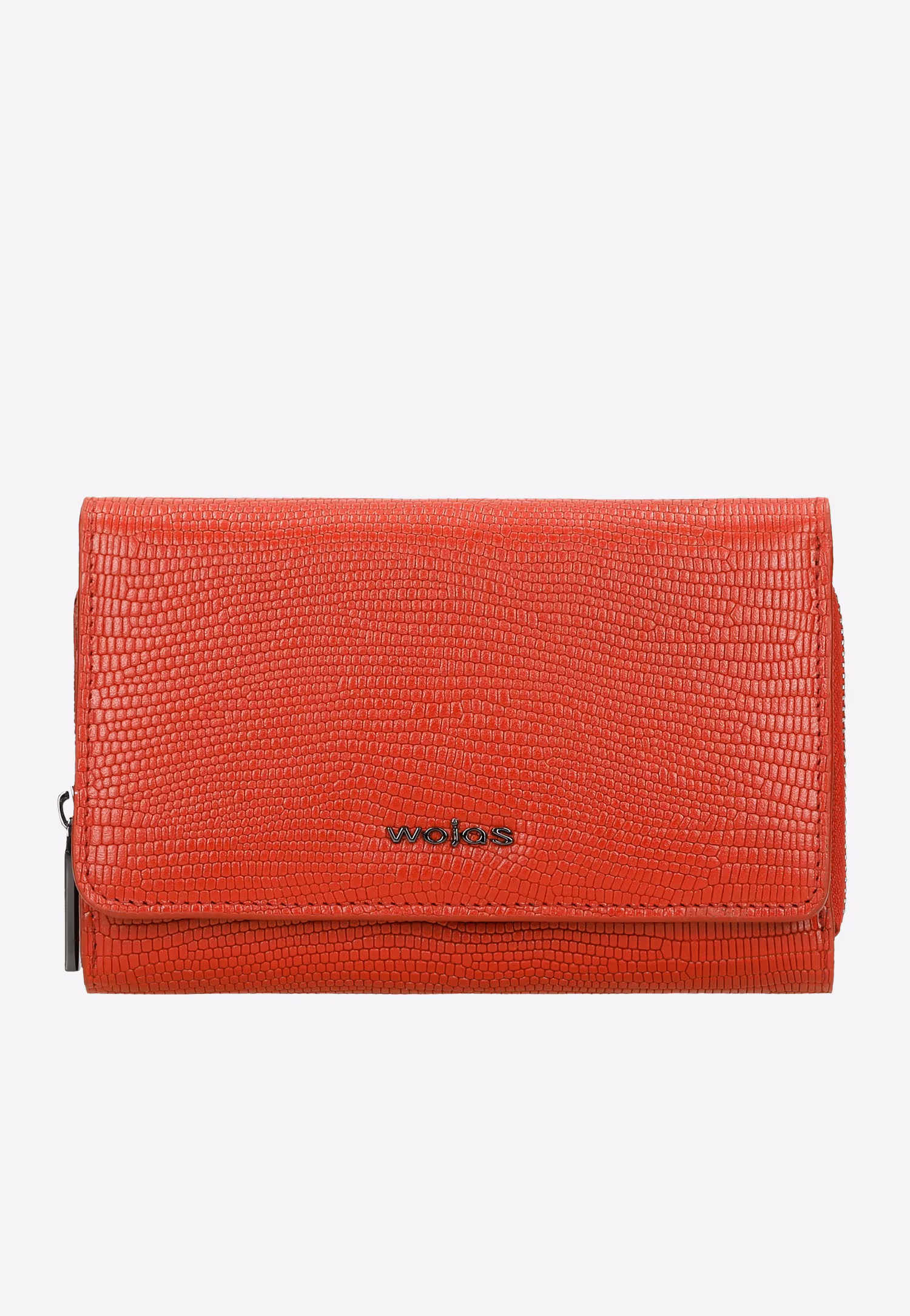 Czarny skórzany portfel damski z tłoczeniem