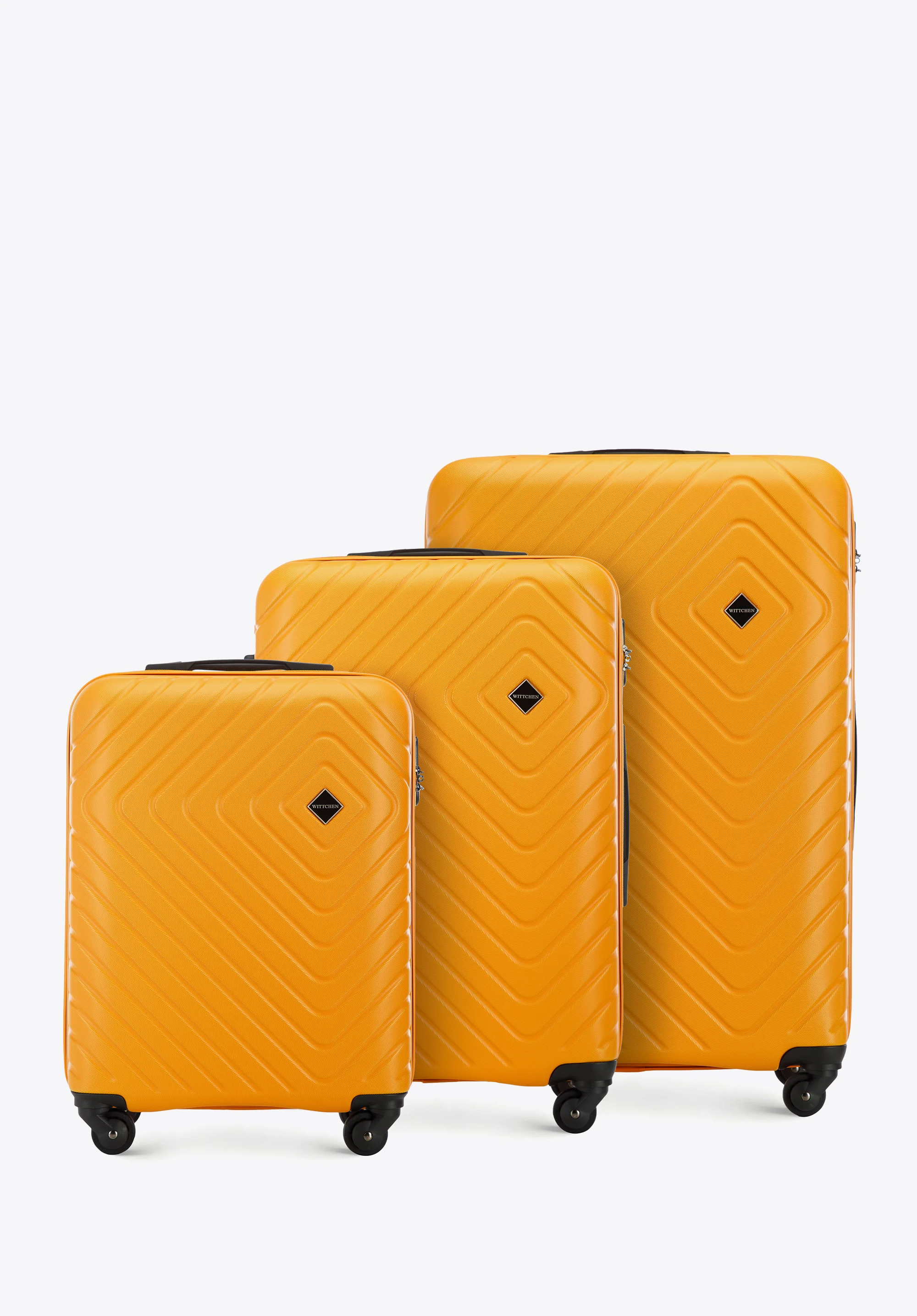 Walizka kabinowa z ABS-u z geometrycznym tłoczeniem