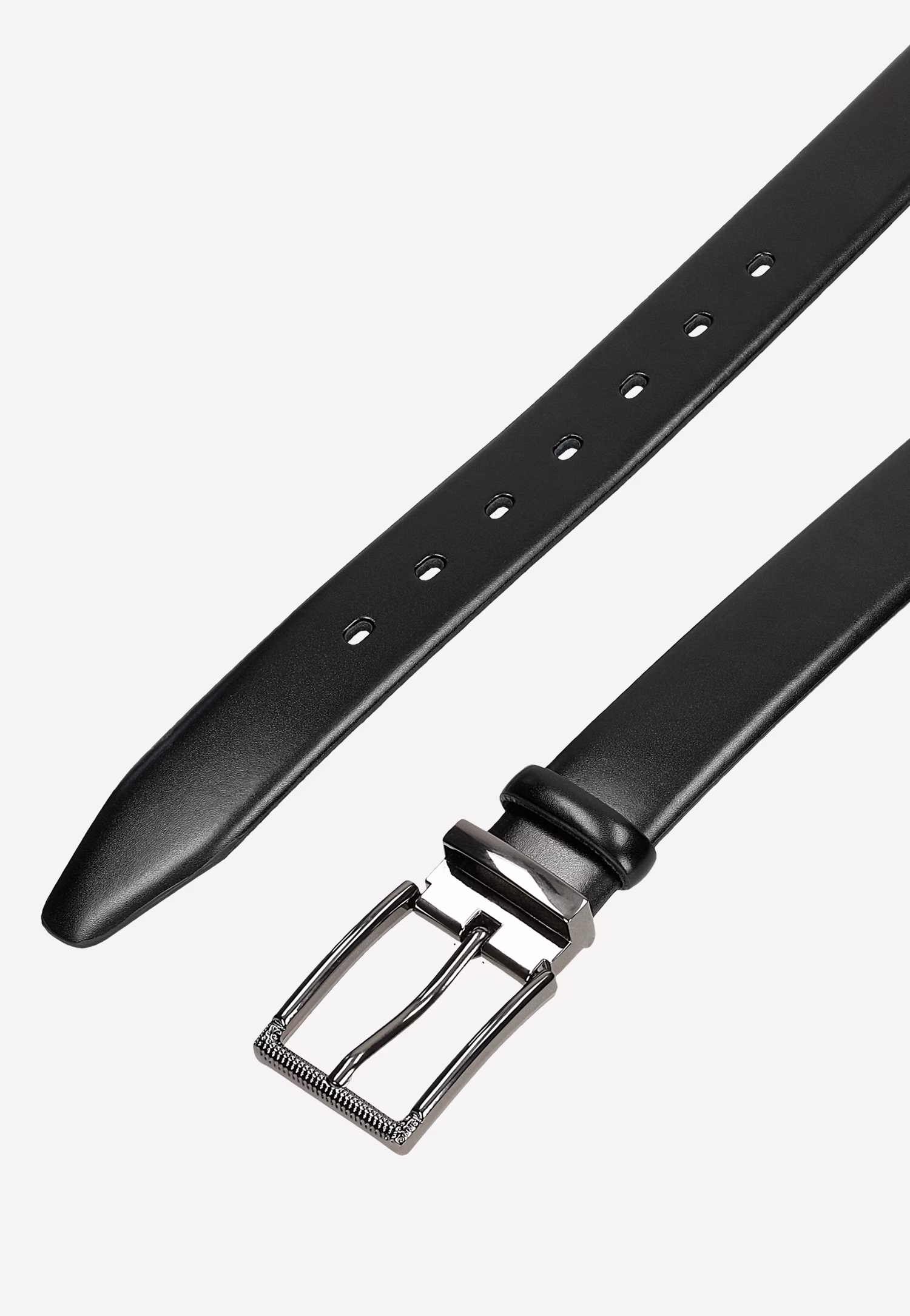 Czarny klasyczny pasek męski ze skóry naturalnej