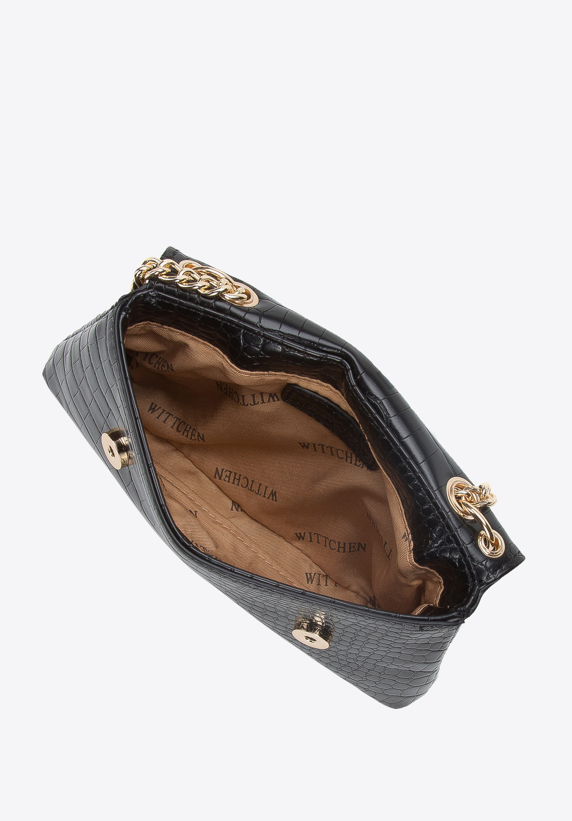 Minitorebka z ekoskóry croco z dwoma łańcuchami