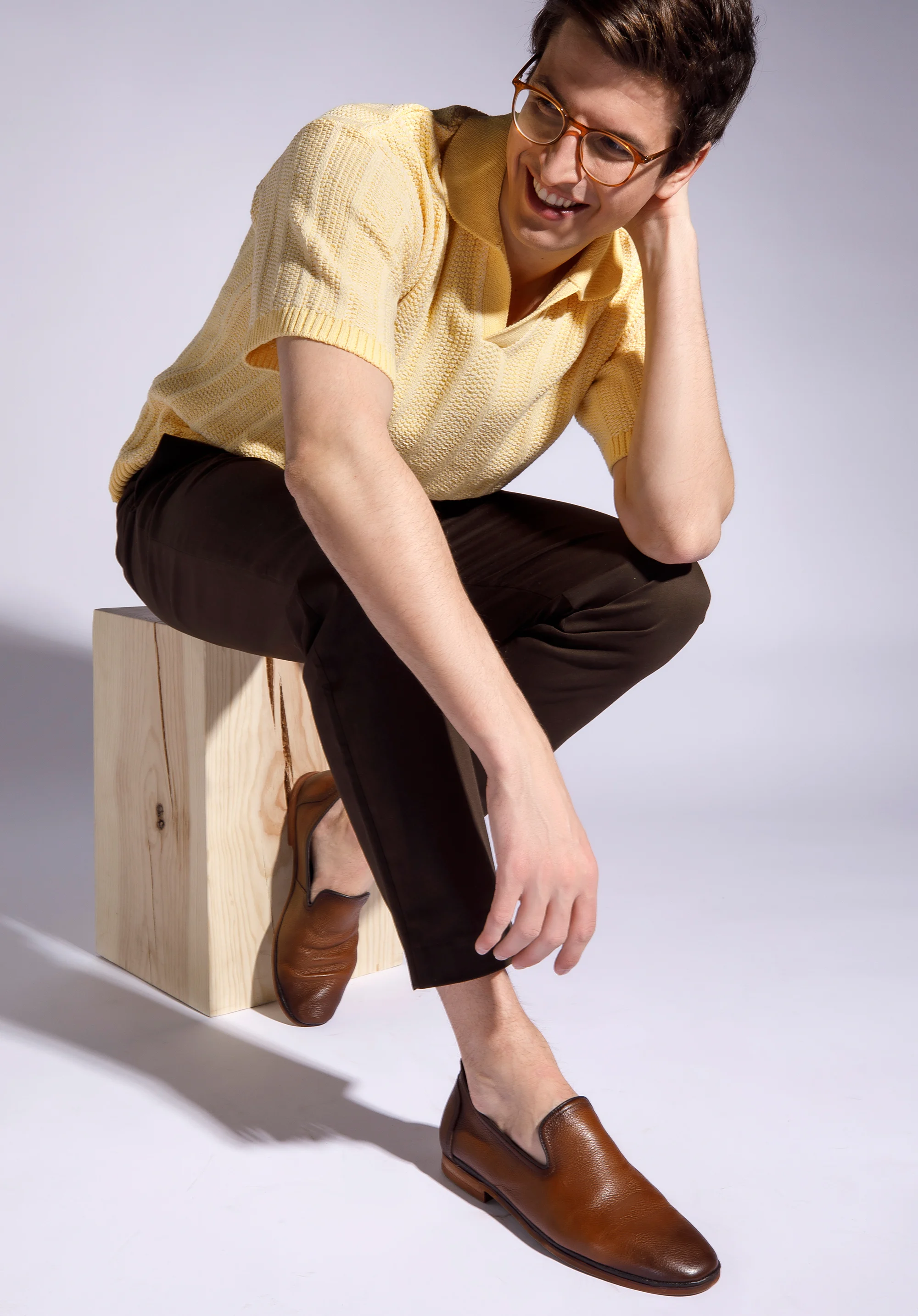 Męskie lordsy z miękkiej skóry