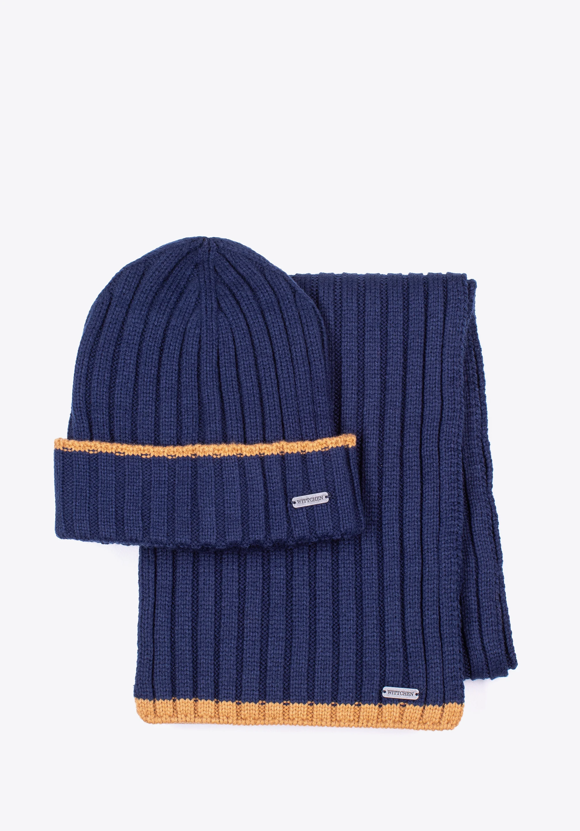 Męski komplet zimowy z kolorowym paskiem