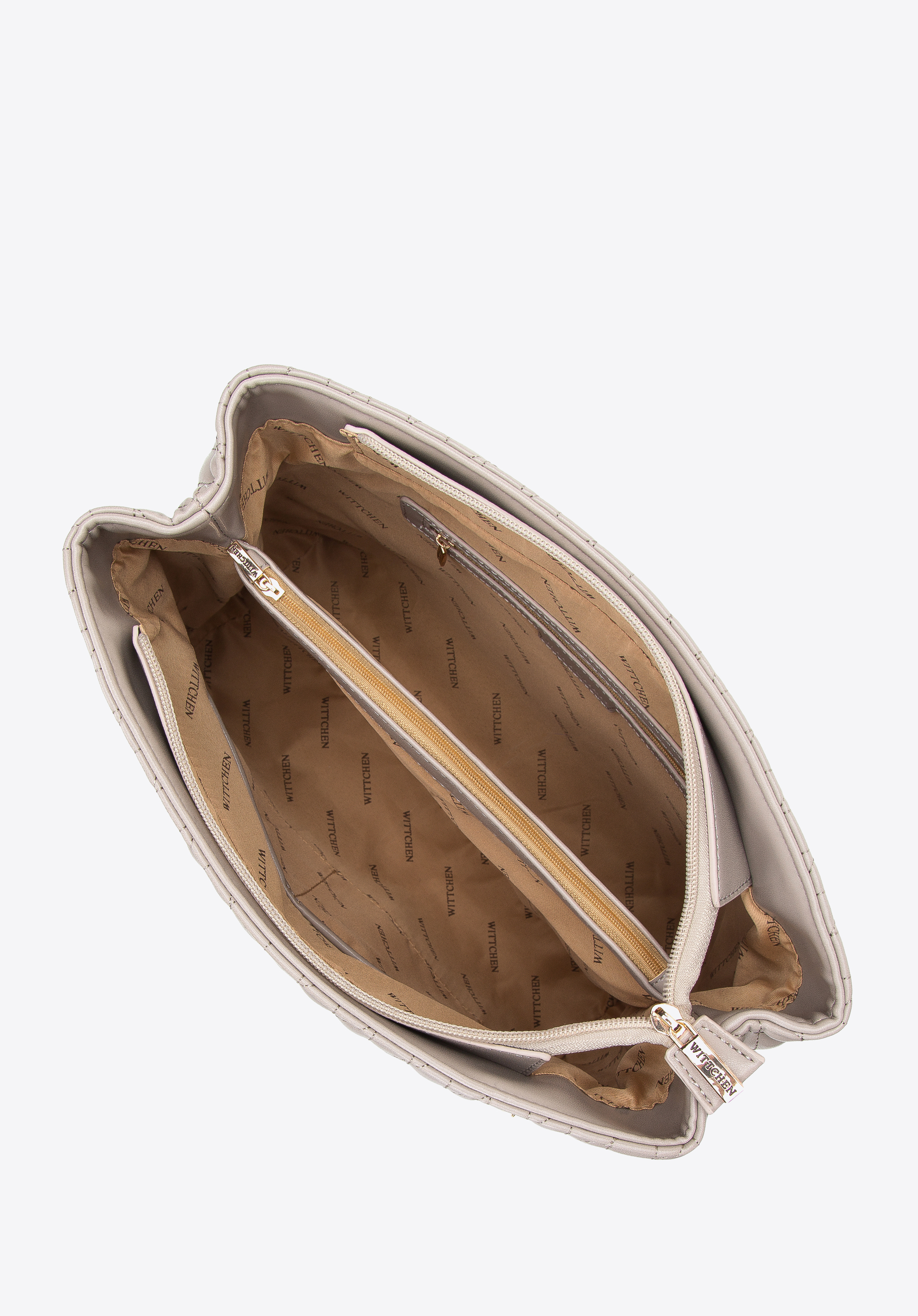 Torebka shopperka pikowana w jodełkę