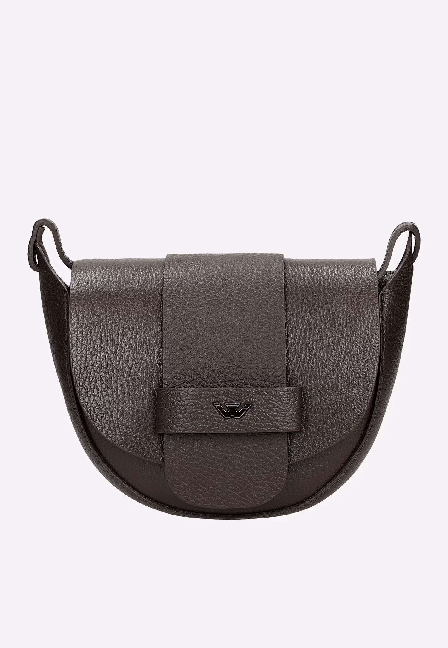 Jasnobrązowa skórzana torebka damska typu saddle bag