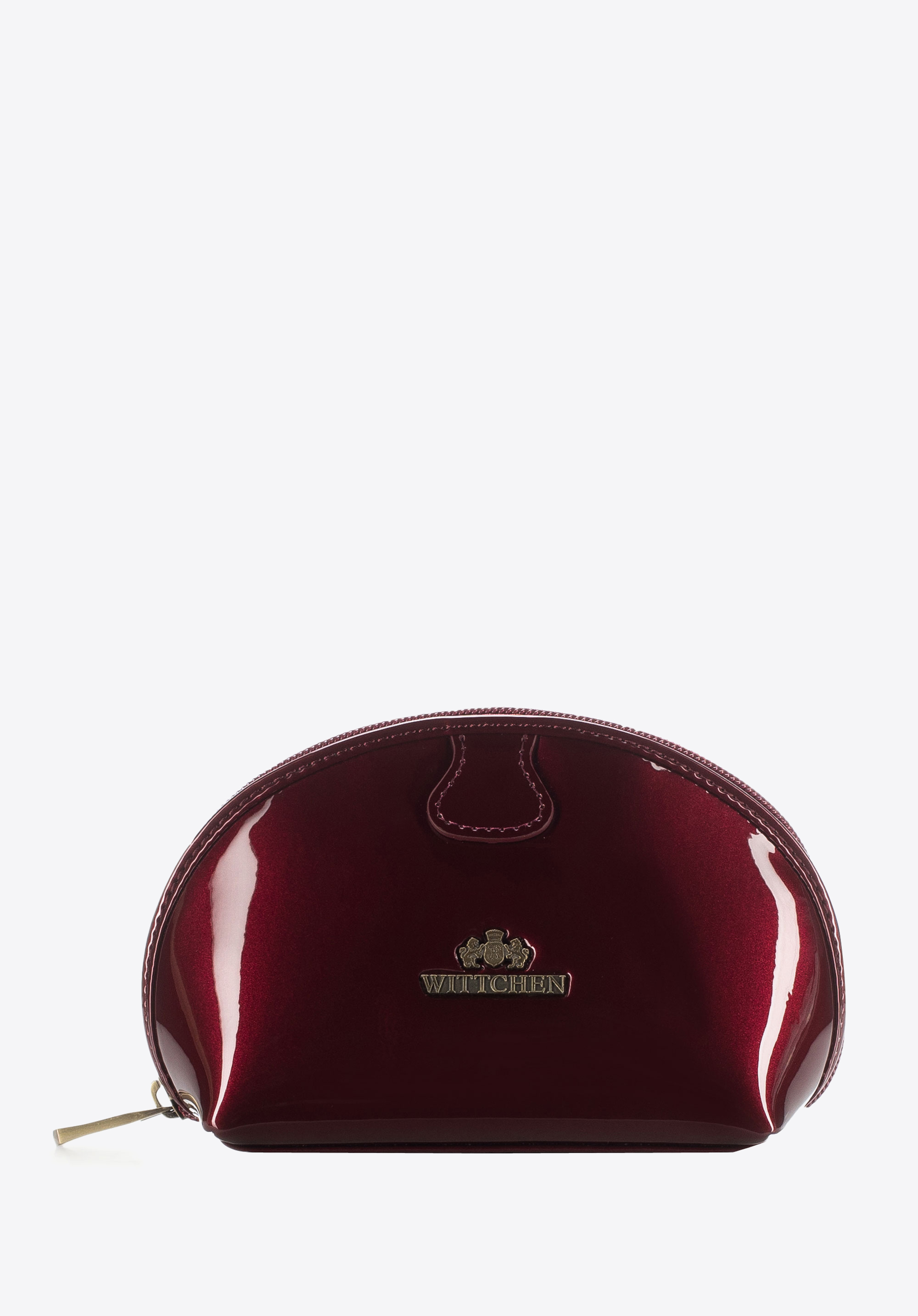 Kosmetyczka skórzana lakierowana półokrągła