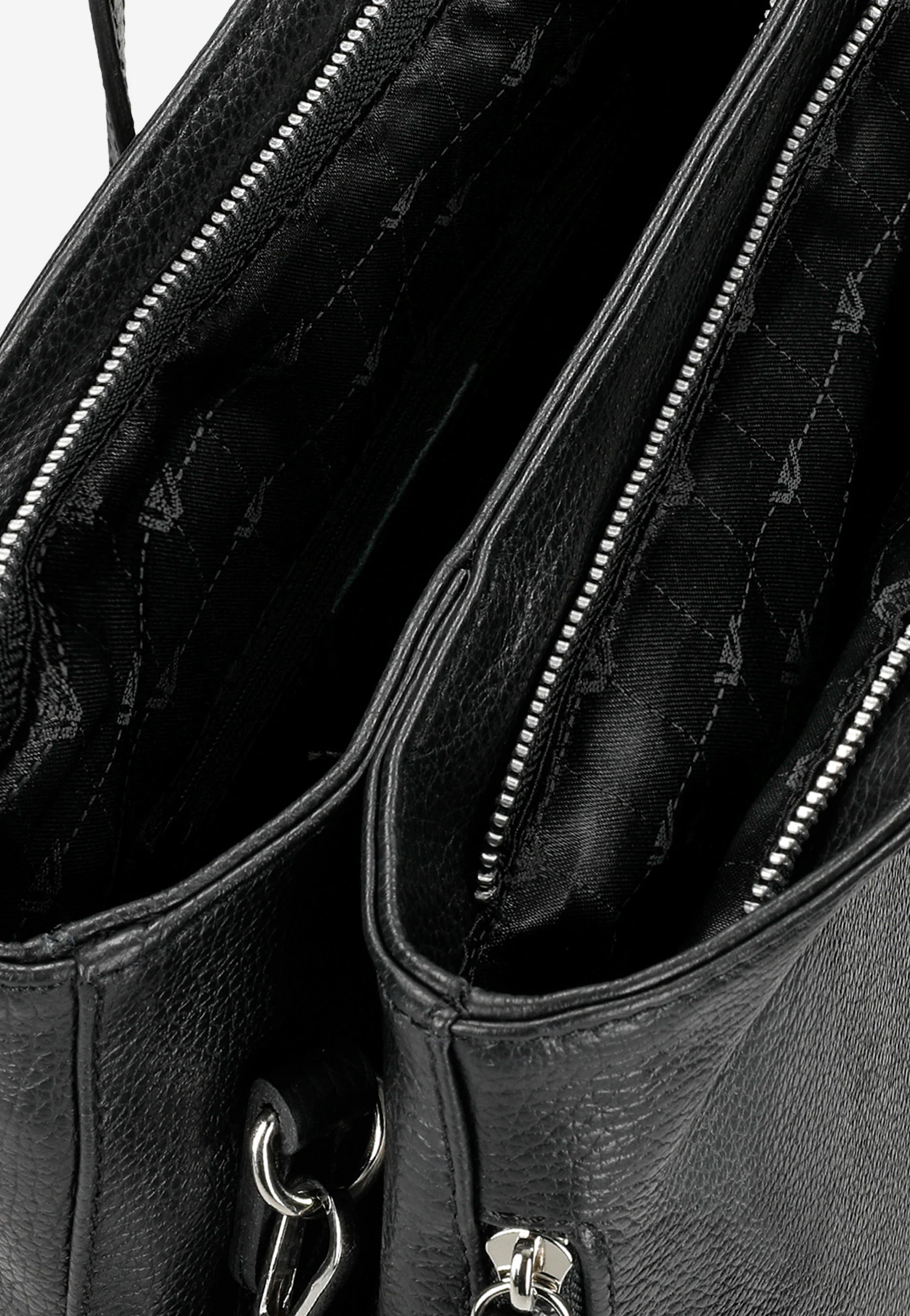 Czarna skórzana torebka damska duża