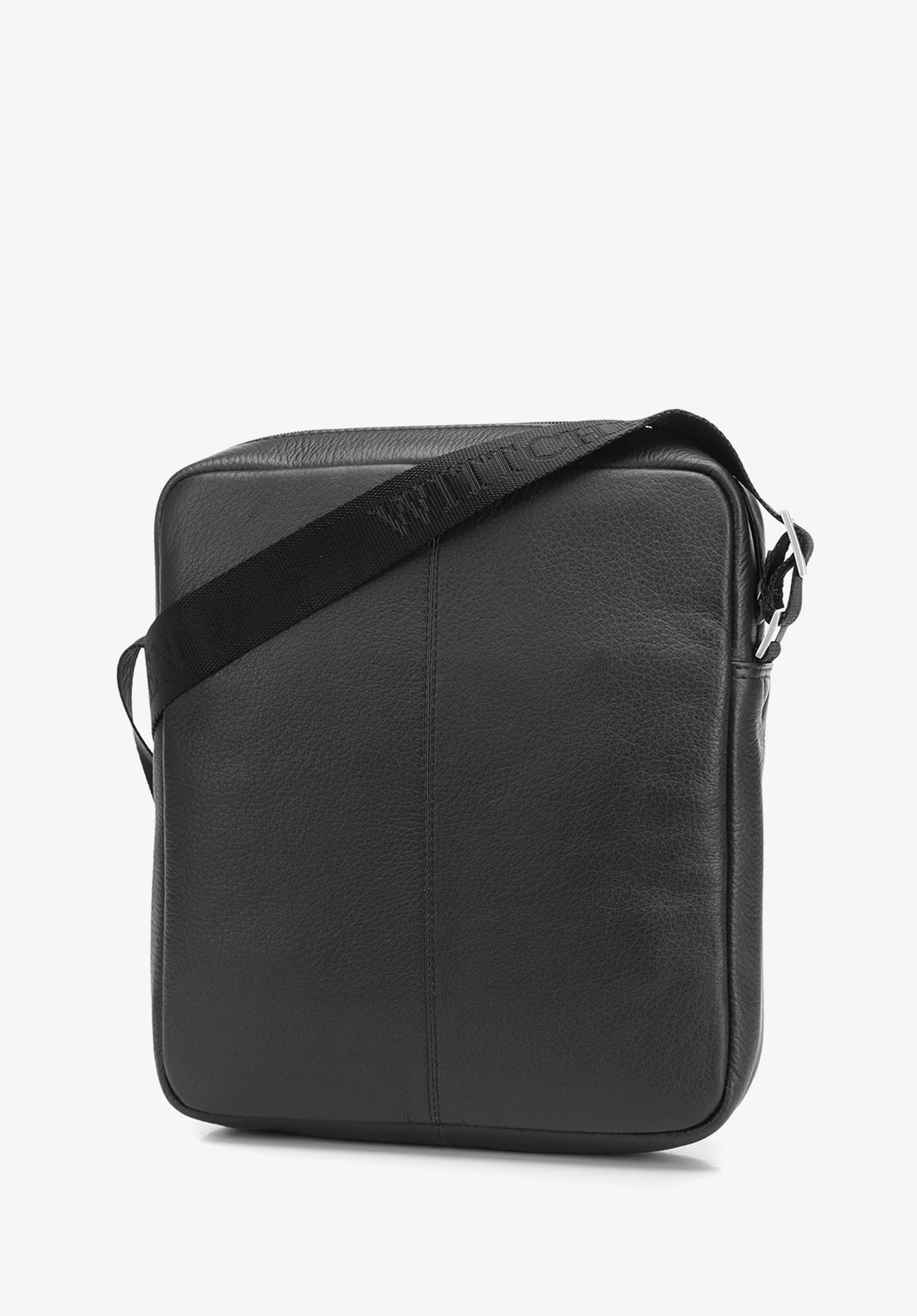 Męska listonoszka skórzana stębnowana średnia