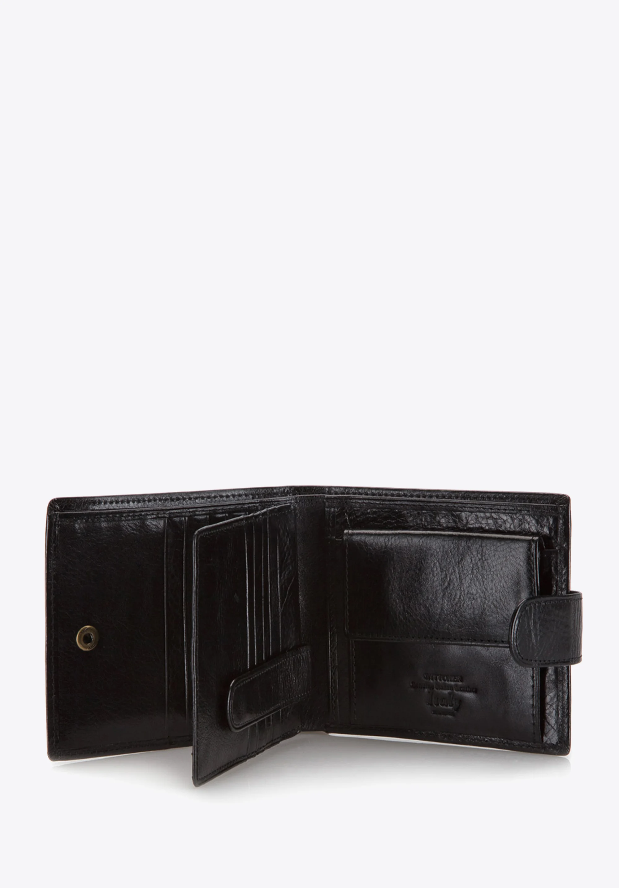 Męski portfel skórzany zapinany na napę